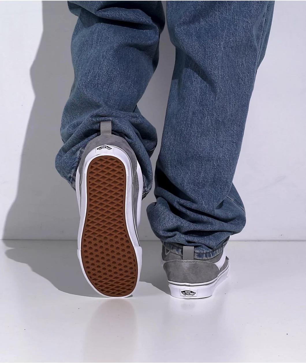 Vans Knu Skool Grey & White Skate Shoes Product Image