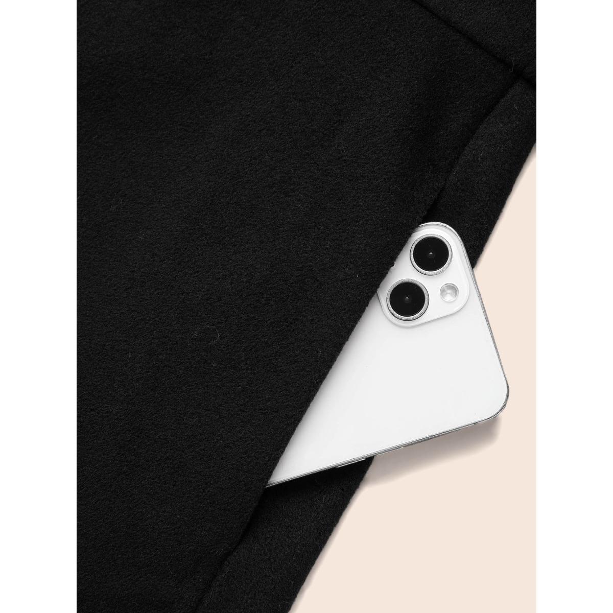 Plus Size Suit Collar Button Up Slightly Stretchy Jacket Women Black Button Bodycon Side seam pocket Everyday Jackets BloomChic 28/5X Product Image