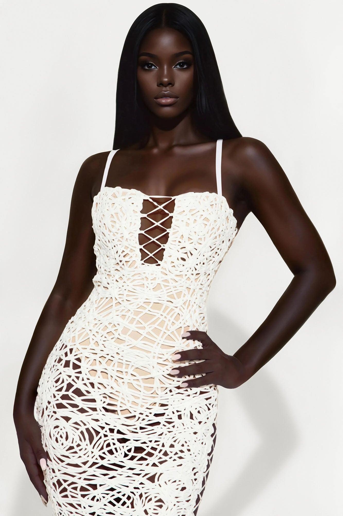 Special Artifact  Bandage Midi Dress - White Female Product Image