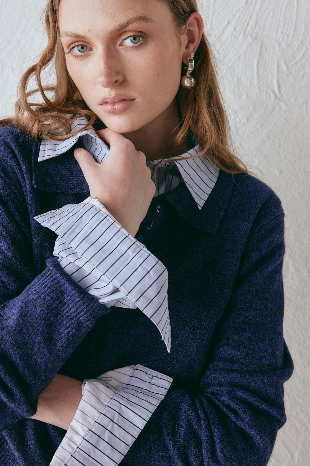 Bronte Knit Jumper Navy Marle Product Image