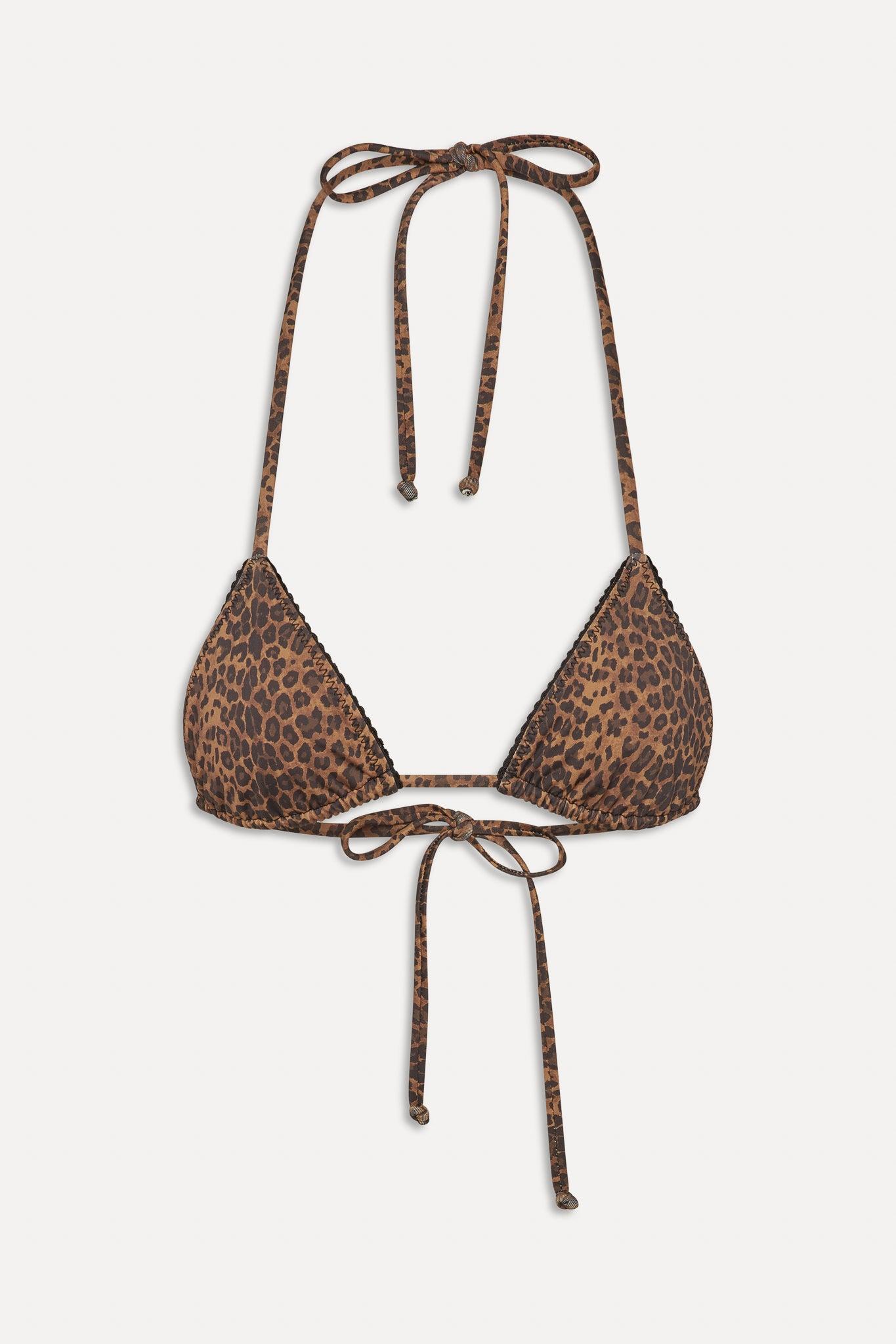 x BELLA HADID Nick Triangle Bikini Top - Lucky Leopard Product Image