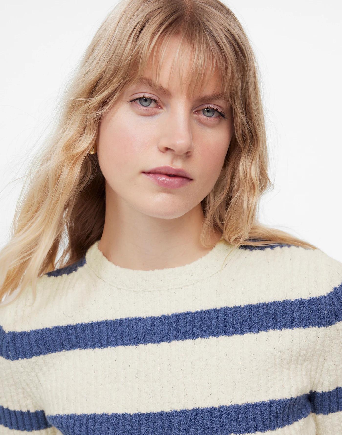 Bouclé-Knit Crewneck Sweater Tee Product Image