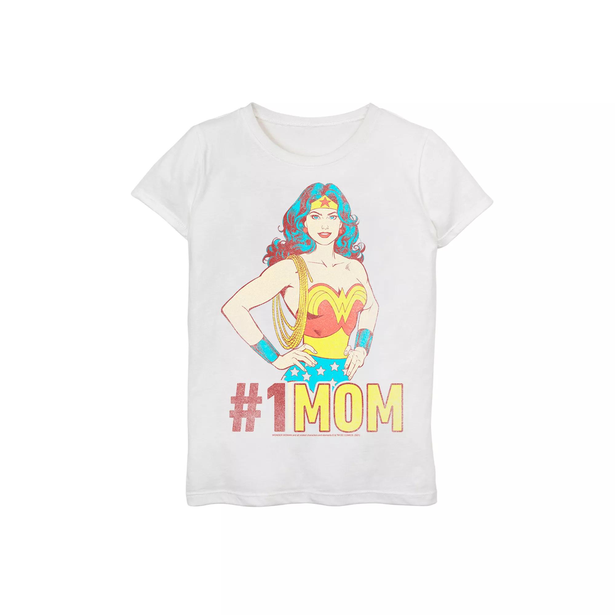 Girls 6-16 DC Comics Wonder Woman Mother's Day #1 Mom Retro Graphic Tee, Girl's,  Product Image