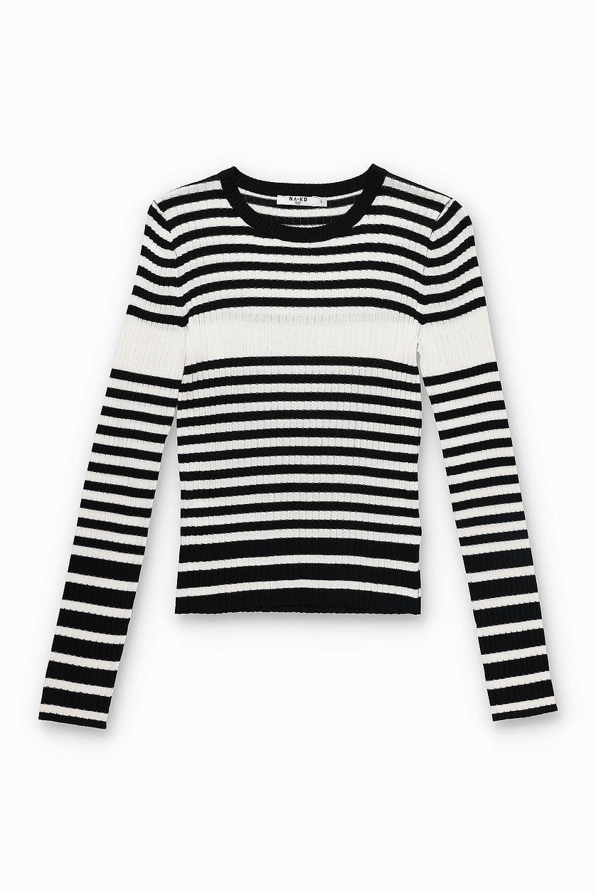 Fine Knitted Striped Sweater Product Image