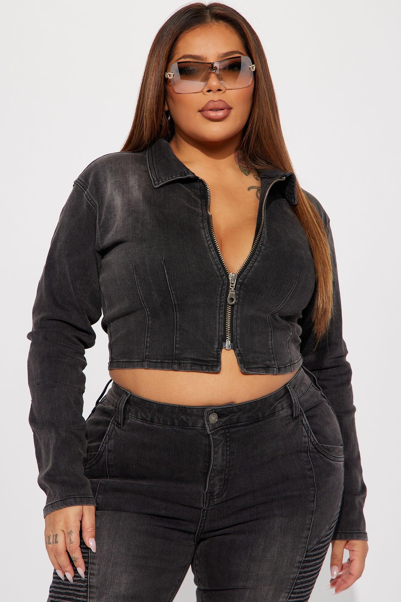 Skyline Drive Denim Moto Jacket - Black Wash Product Image