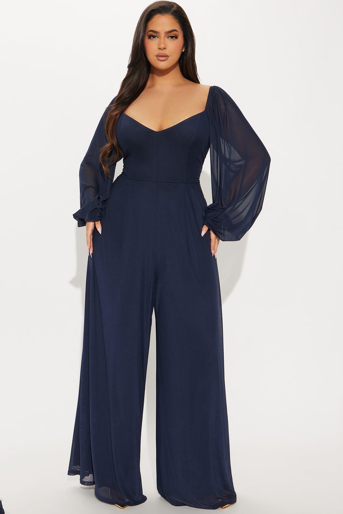 Ethereal Love Mesh Jumpsuit - Navy Product Image