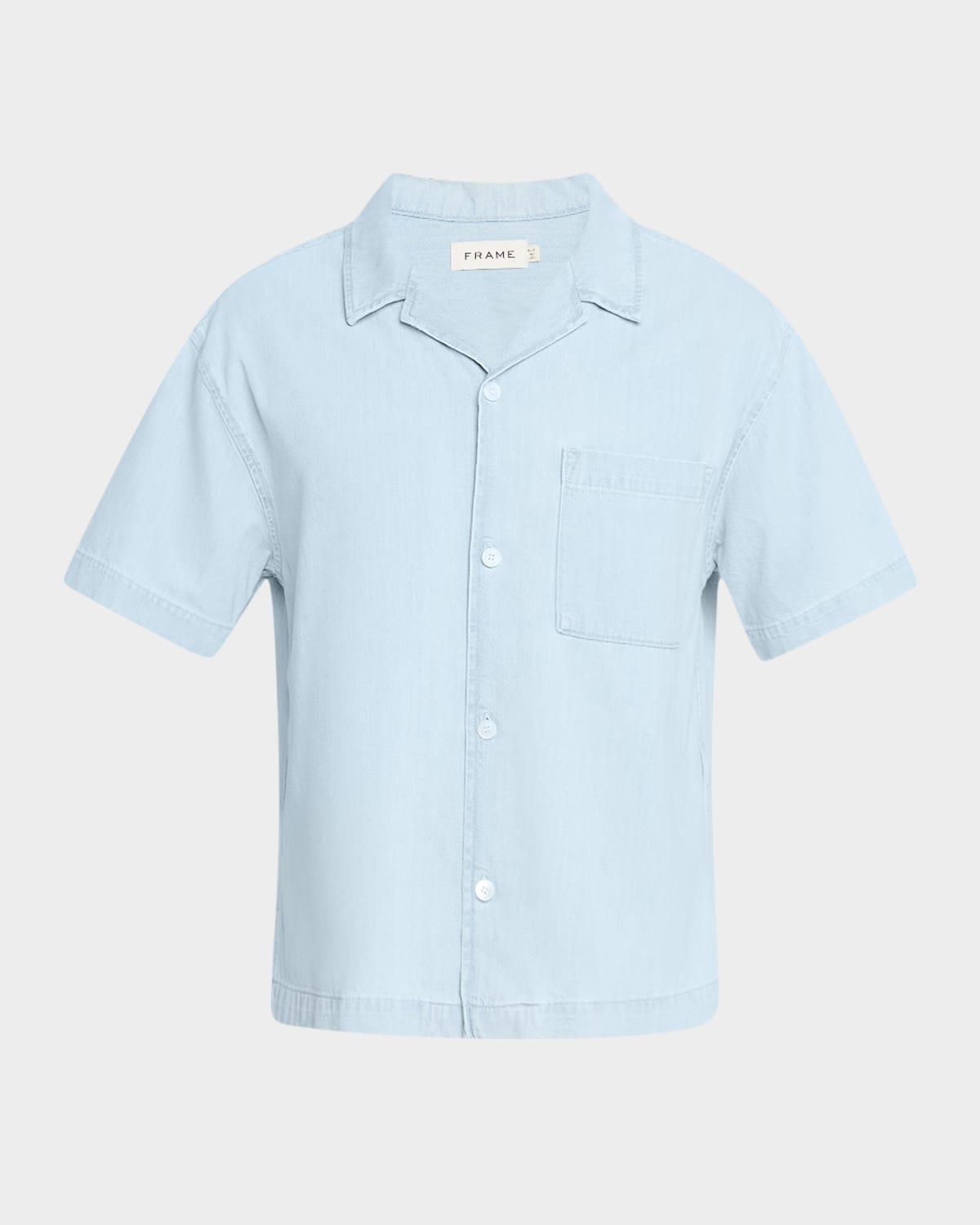 Mens Cotton Chambray Camp Shirt Product Image