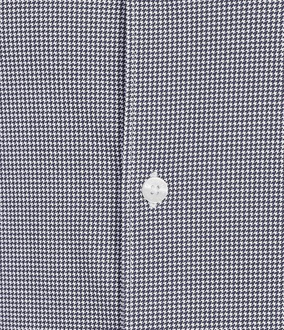 Hart Schaffner Marx State Street Essentials Long Sleeve Houndstooth Albini Knit 4Flex Coat Front Shirt Product Image