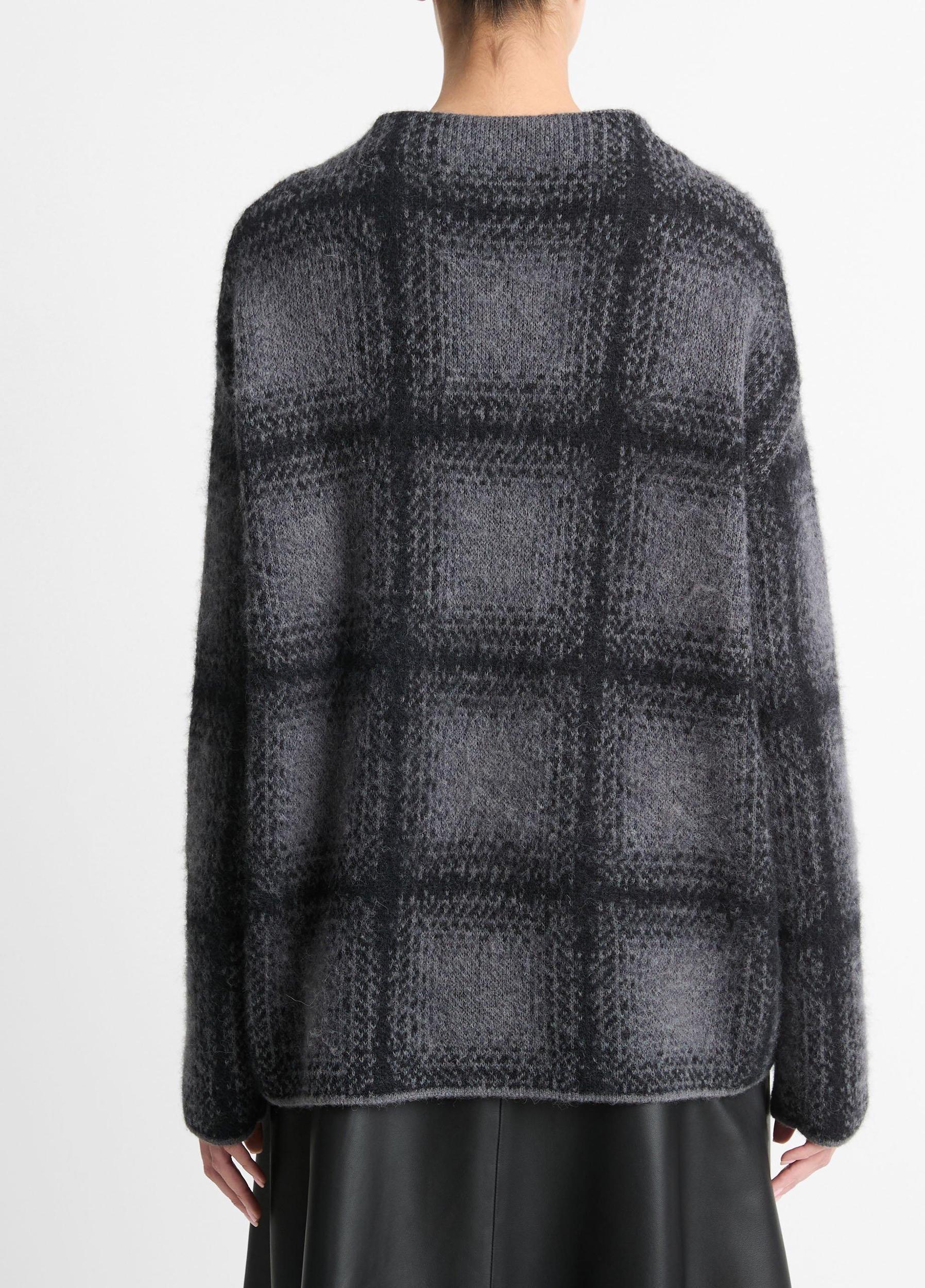 Shadow Plaid Funnel Neck Sweater Product Image