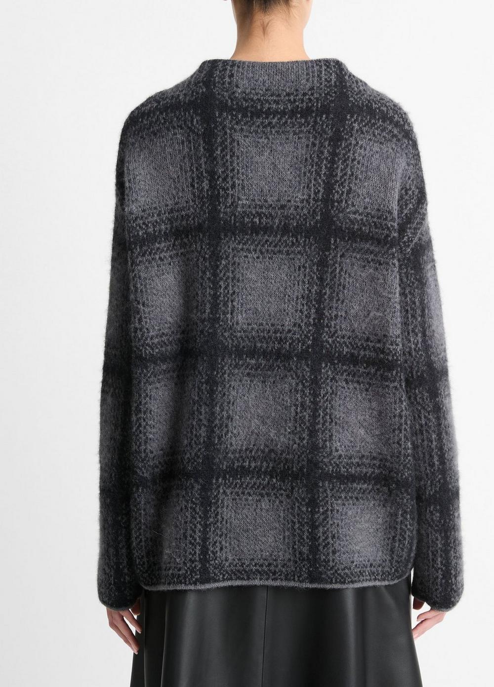 Shadow Plaid Funnel Neck Sweater Product Image