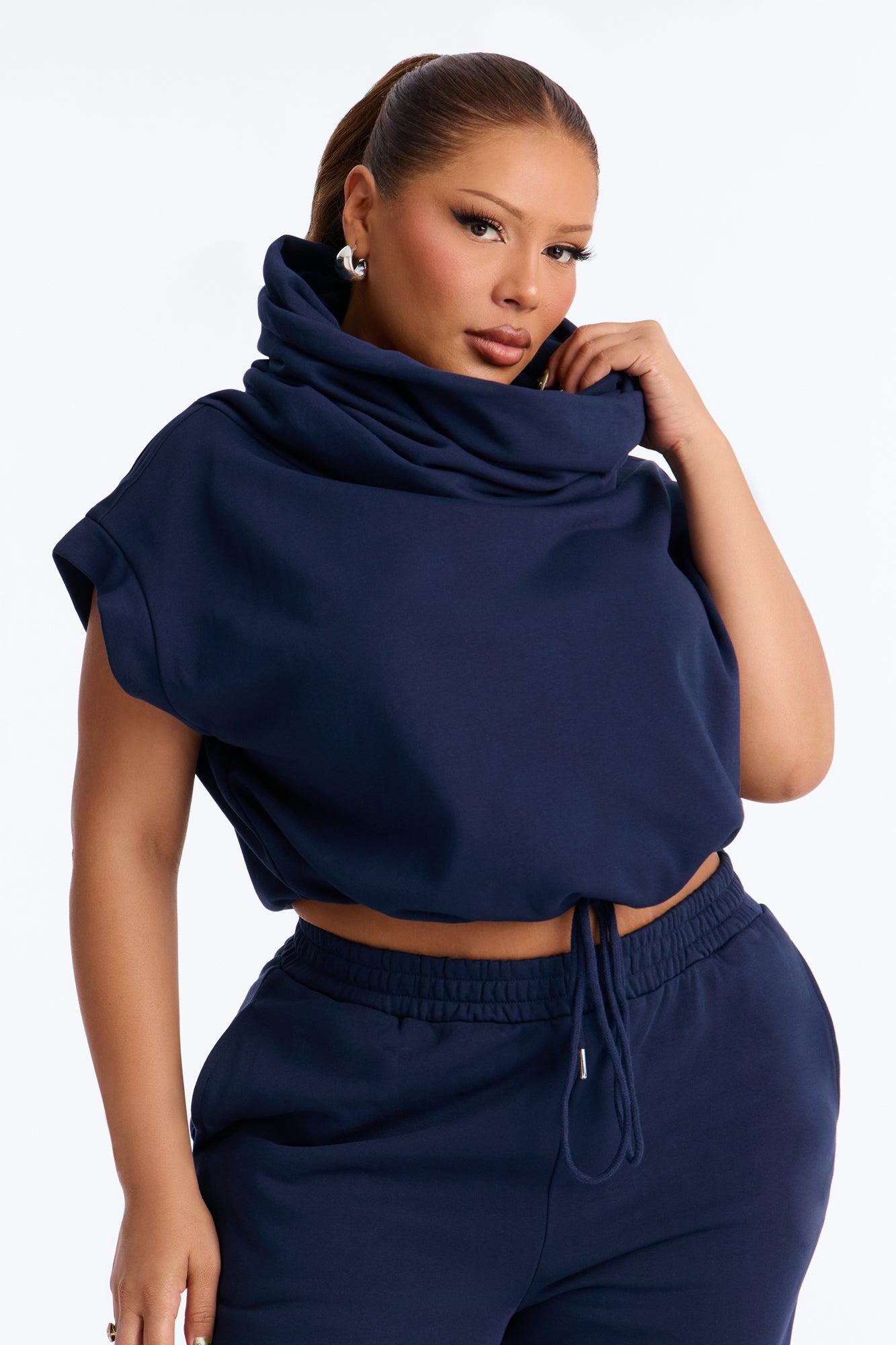 Alexa Capri Jogger Set - Navy Female Product Image
