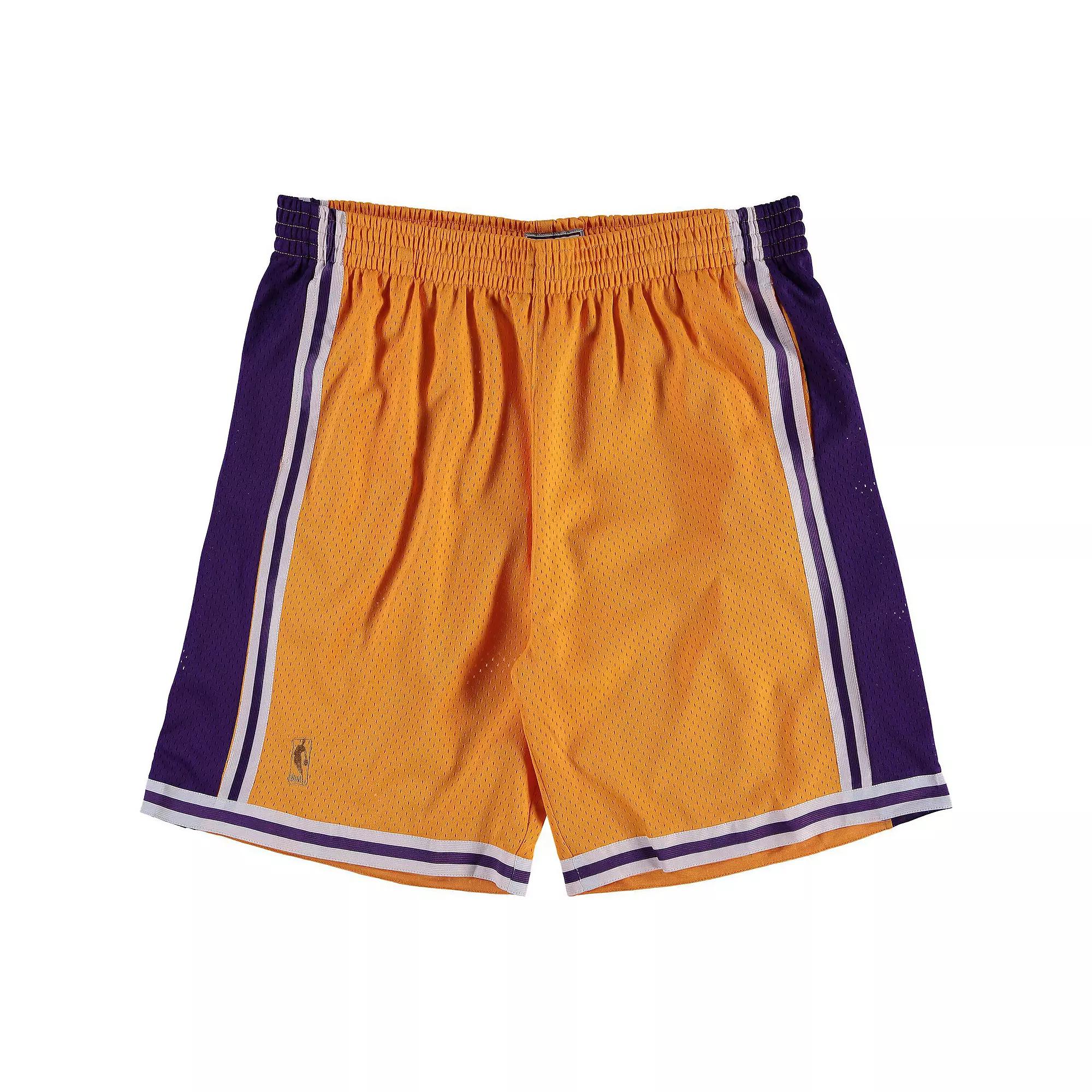 Men's Mitchell & Ness Gold Los Angeles Lakers Big & Tall Hardwood Classics Swingman Shorts,  Product Image