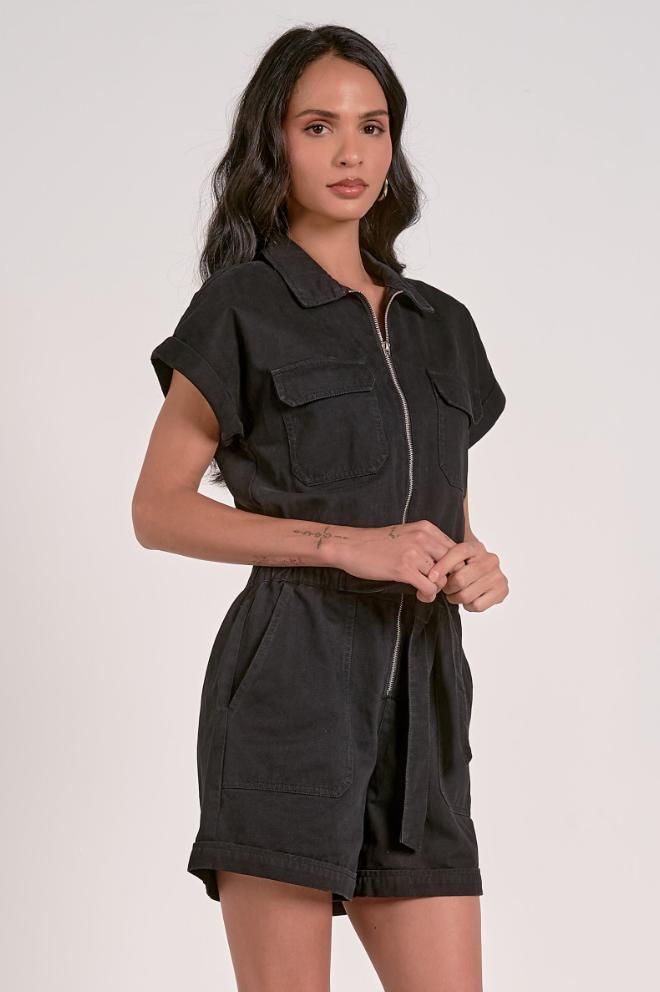 Belted Romper Product Image