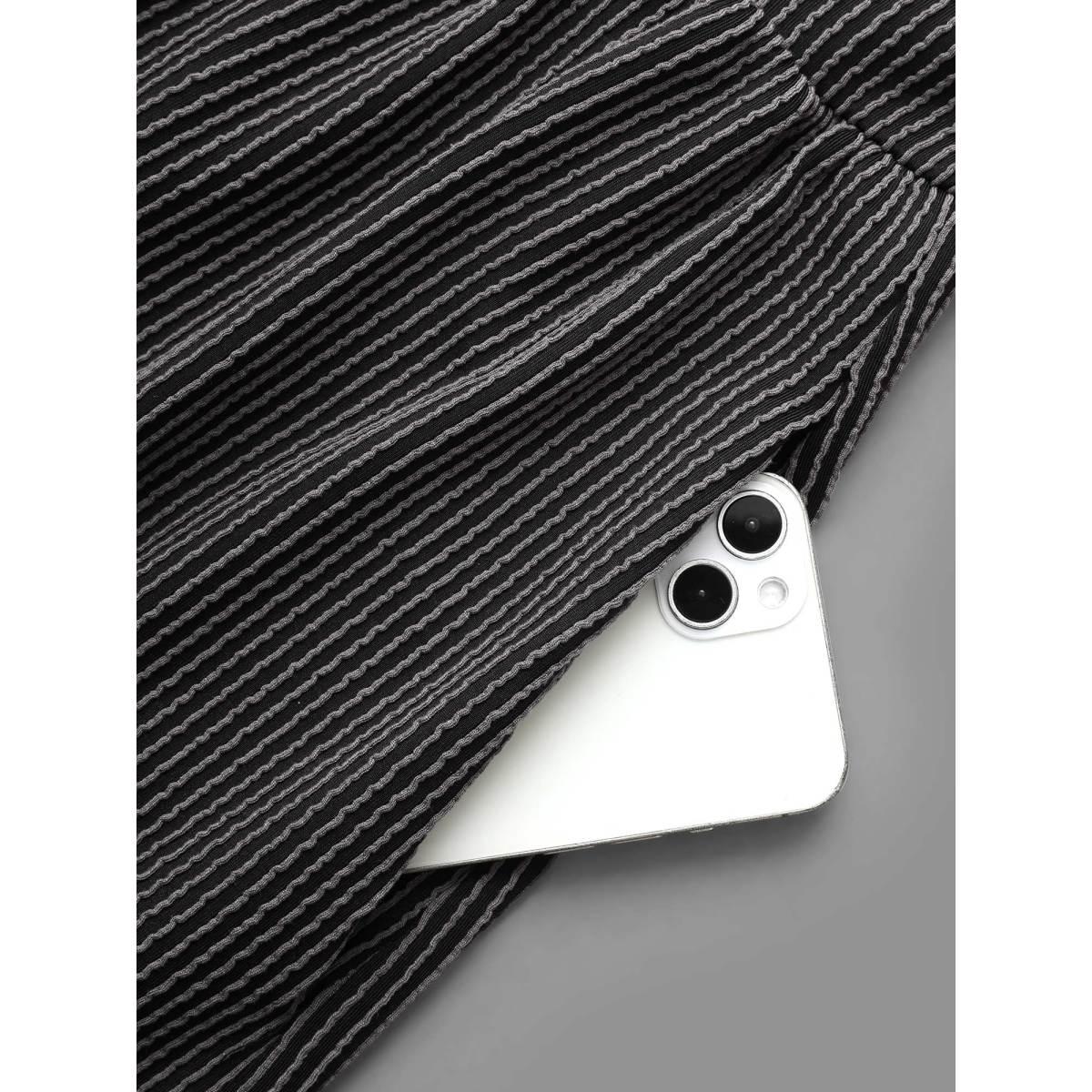 Plus Size Texture Square Neck Midi Dress Black Women Casual Texture Square Neck Sleeveless Curvy BloomChic 26/4X Product Image