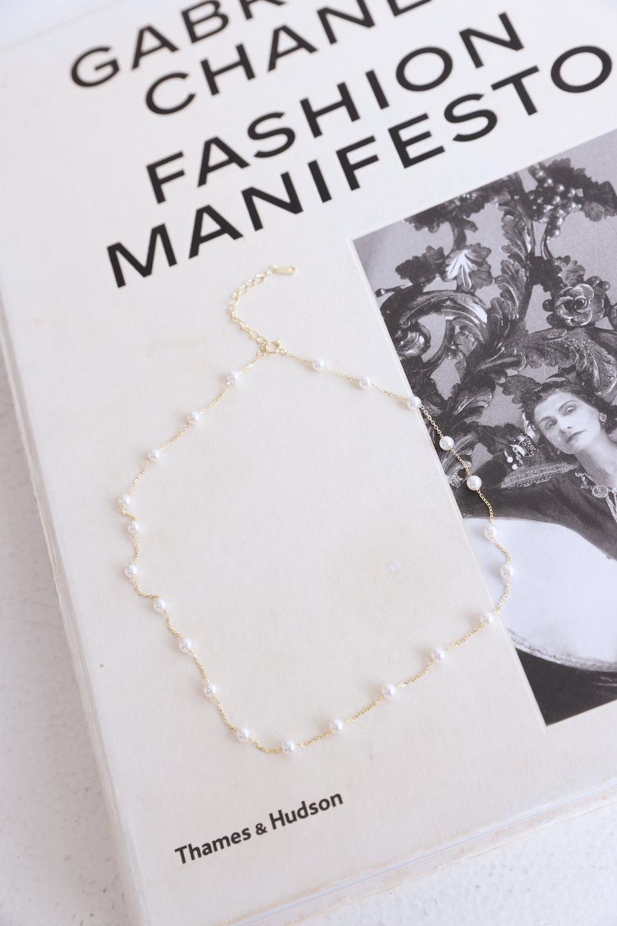 18k Gold Plated Pearl Choker Gold Product Image