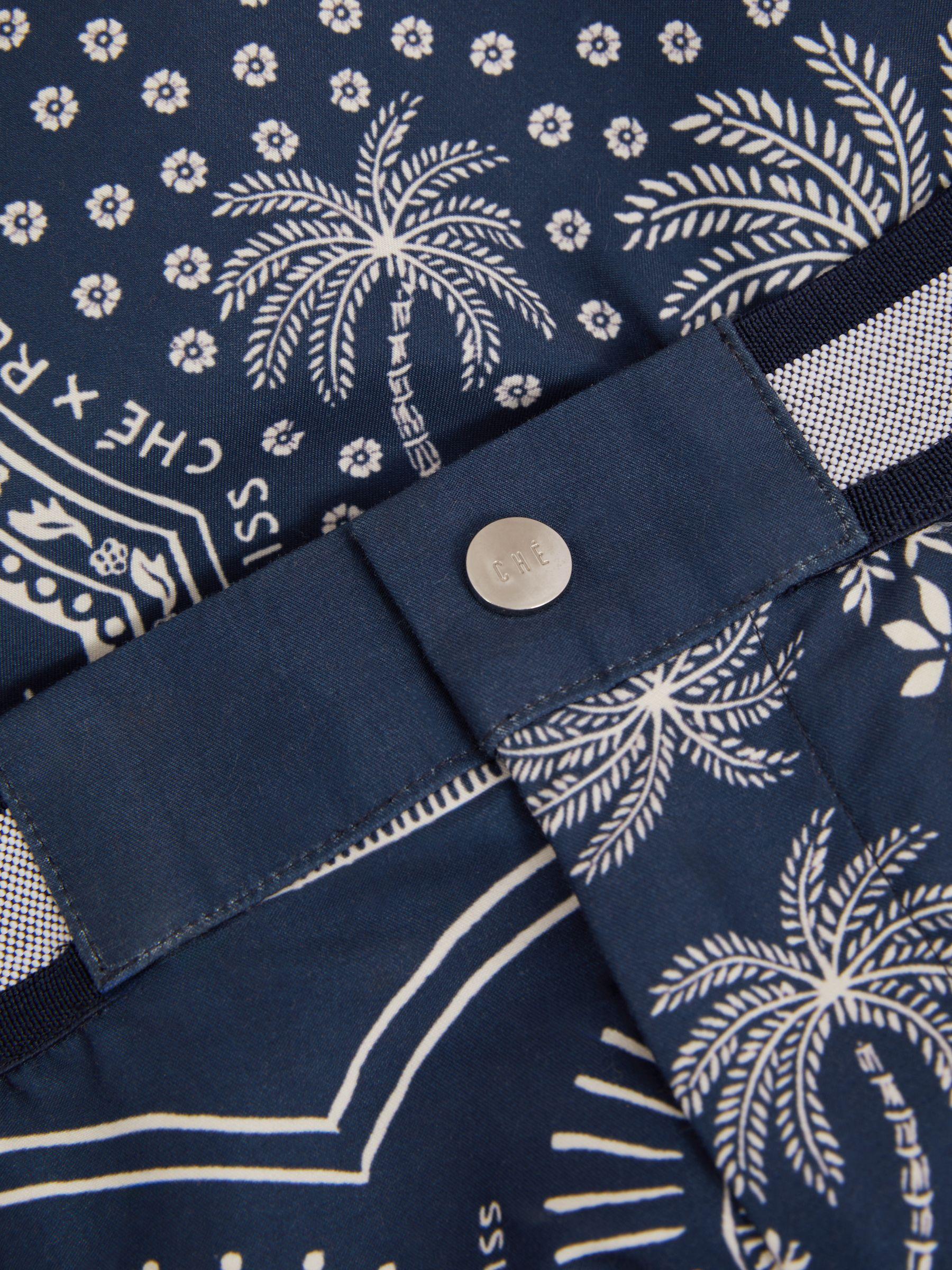 Ché Printed Elasticated Waist Swim Shorts in Navy/White Product Image