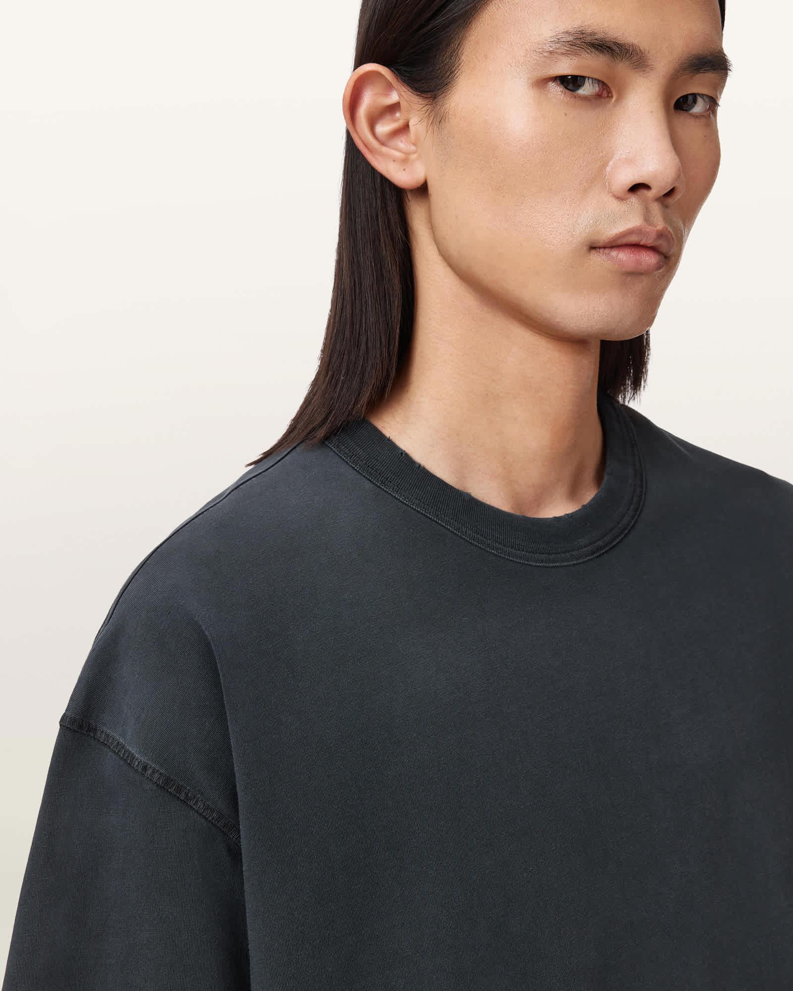 Cole Short Sleeve Boxy T-Shirt Washed Black | ALLSAINTS US Product Image