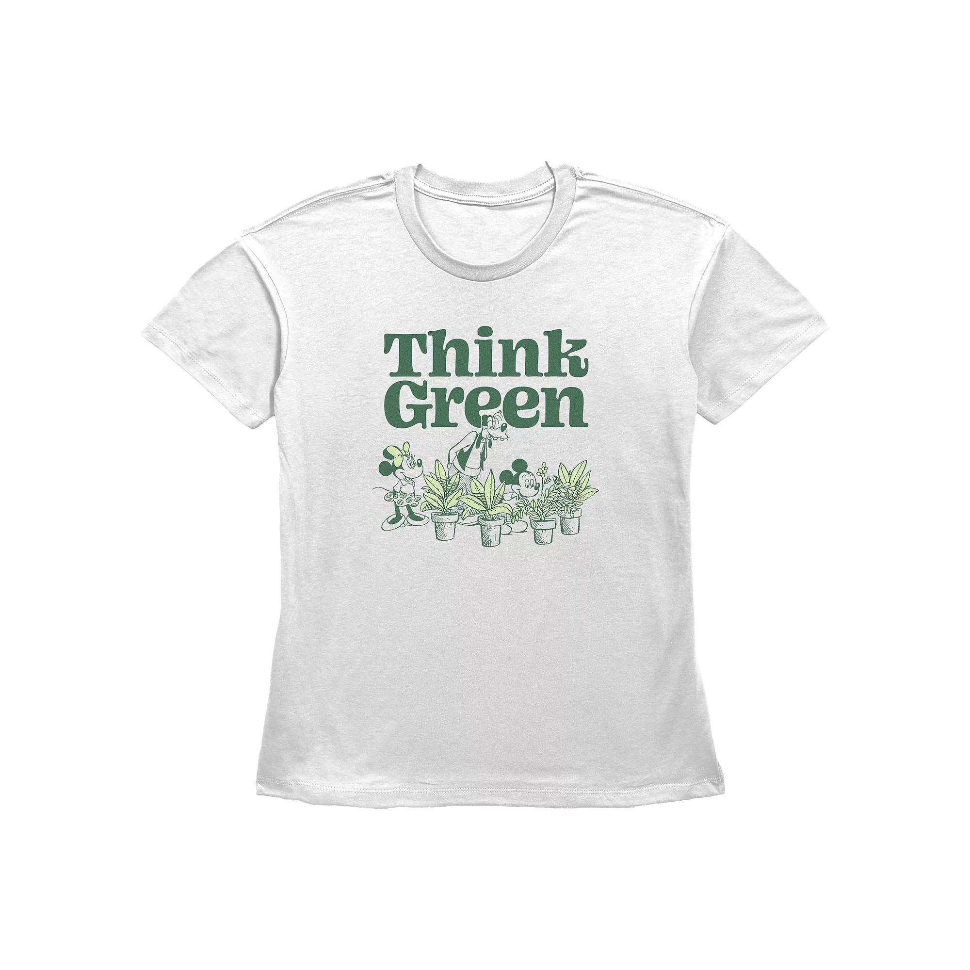 Disney's Mickey Mouse & Friends Think Green Women's Graphic Tee,  Product Image