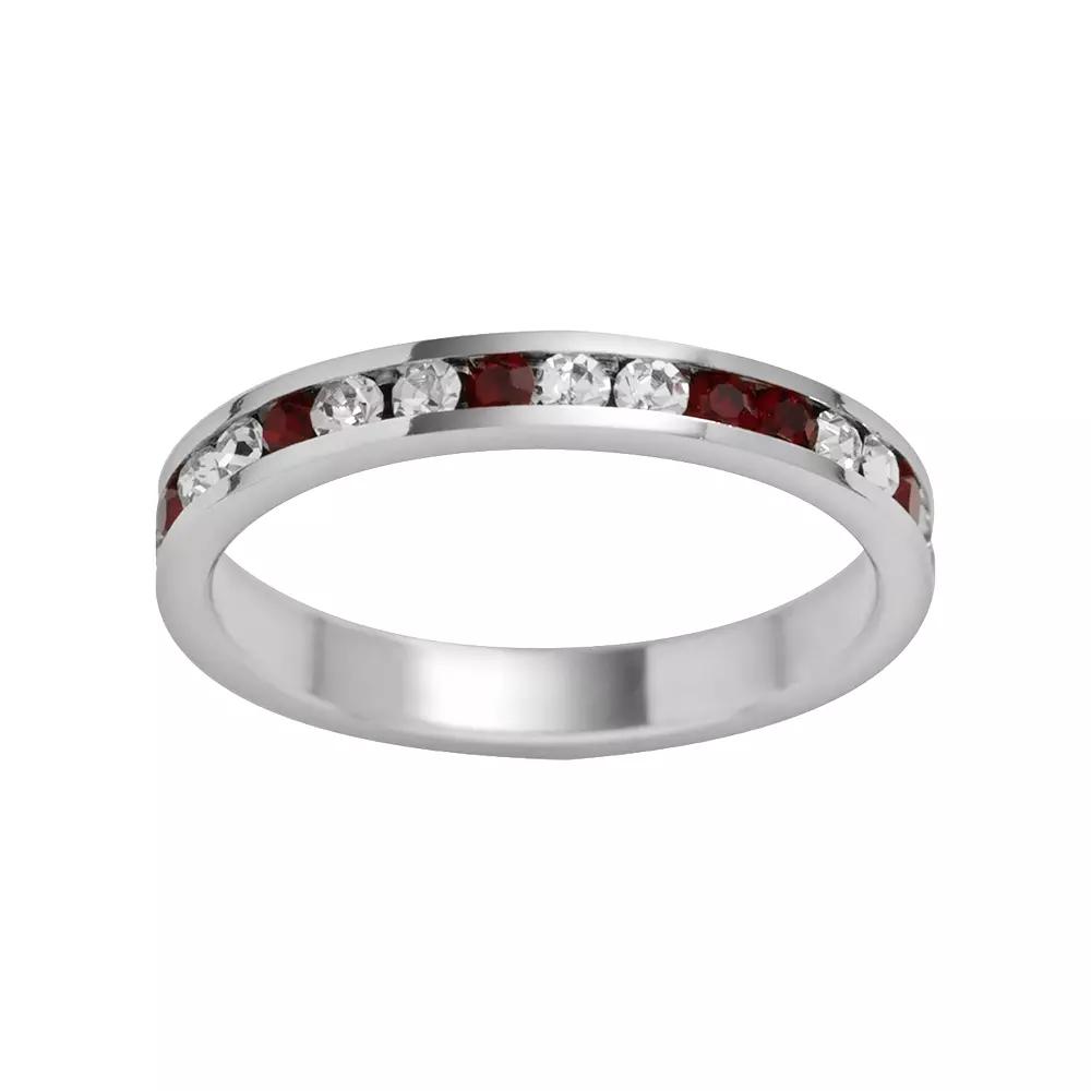 Traditions Jewelry Company Sterling Silver Crystal Eternity Ring, Womens Red Product Image