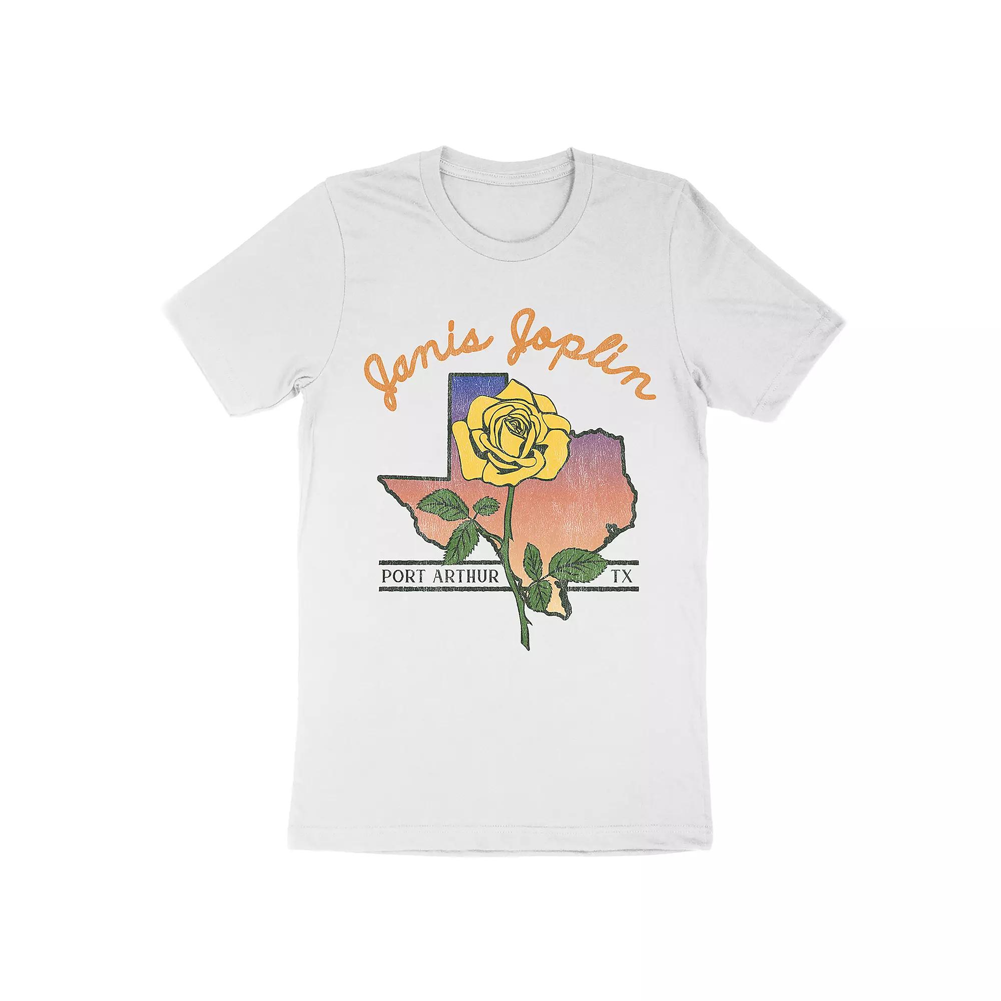 Men's Janis Joplin Yellow Rose Tee, Size: XL, White Product Image