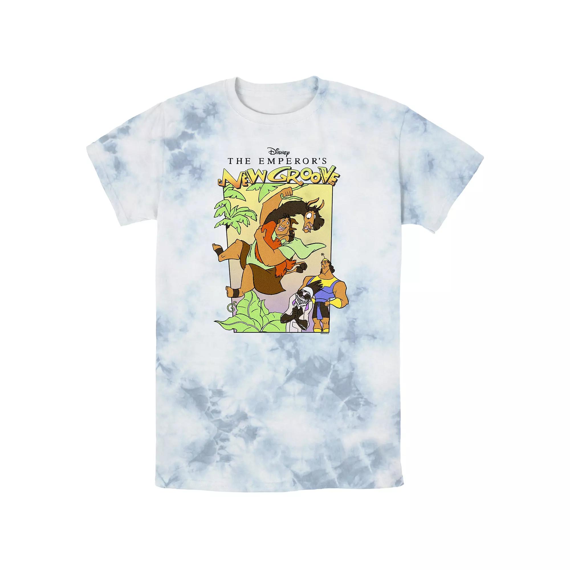 Disney's The Emperor's New Grrove Men's Pacha And Kuzco Bombard Wash Graphic Tee, Size: Large, White Blue Product Image