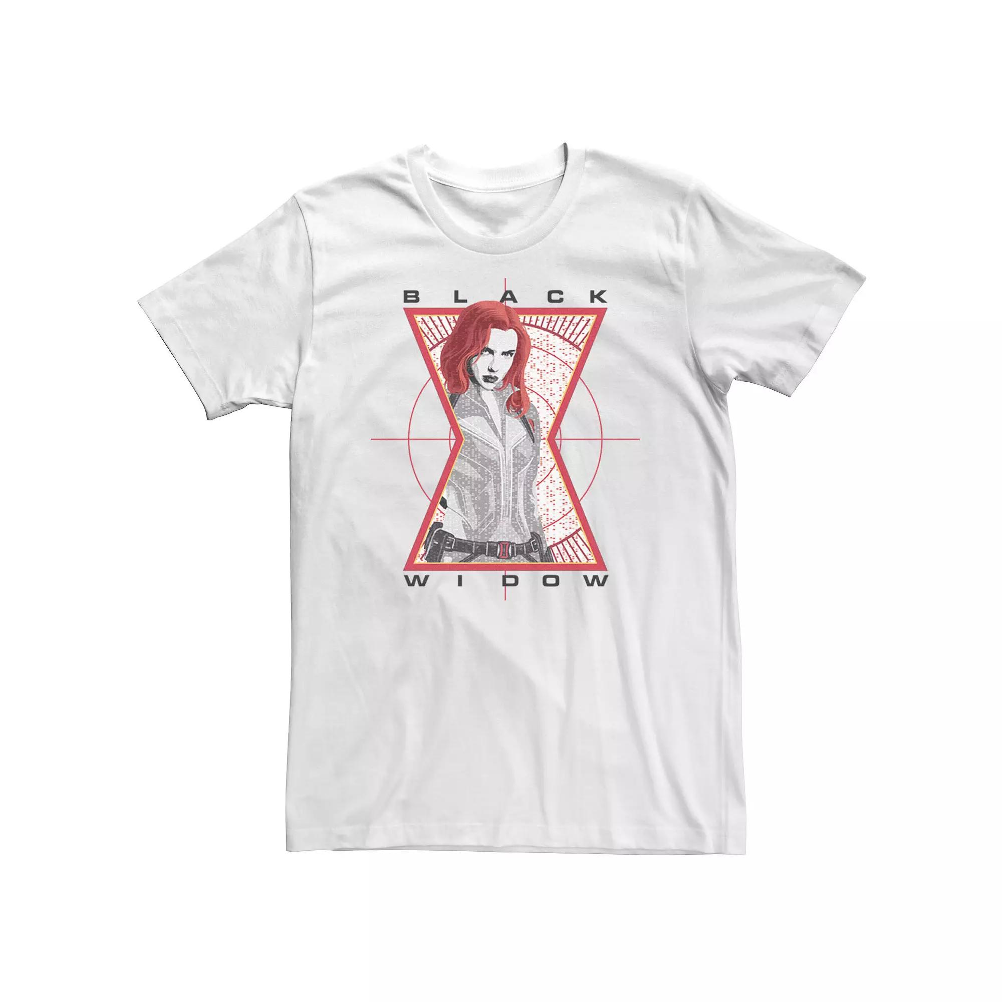 Big & Tall Marvel Black Widow Glitch Target Logo Portrait Tee, Men's, Size: 5XL, White Product Image