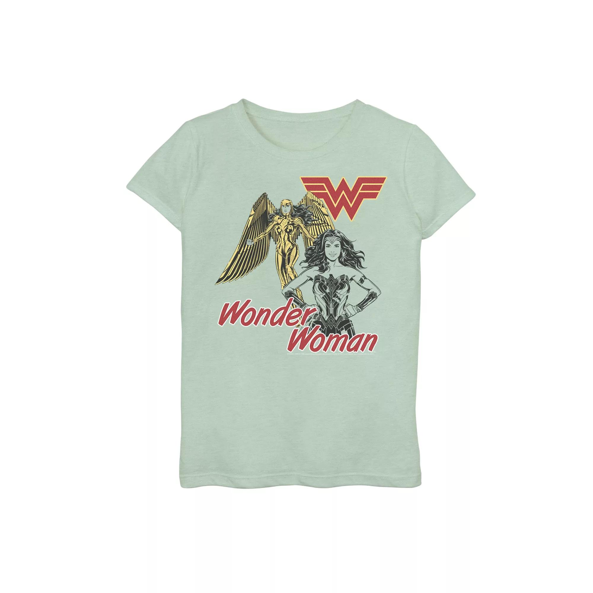 Girls 7-16 DC Comics Wonder Woman Double Pose Poster Graphic Tee, Girl's, Size: Medium, Green Product Image