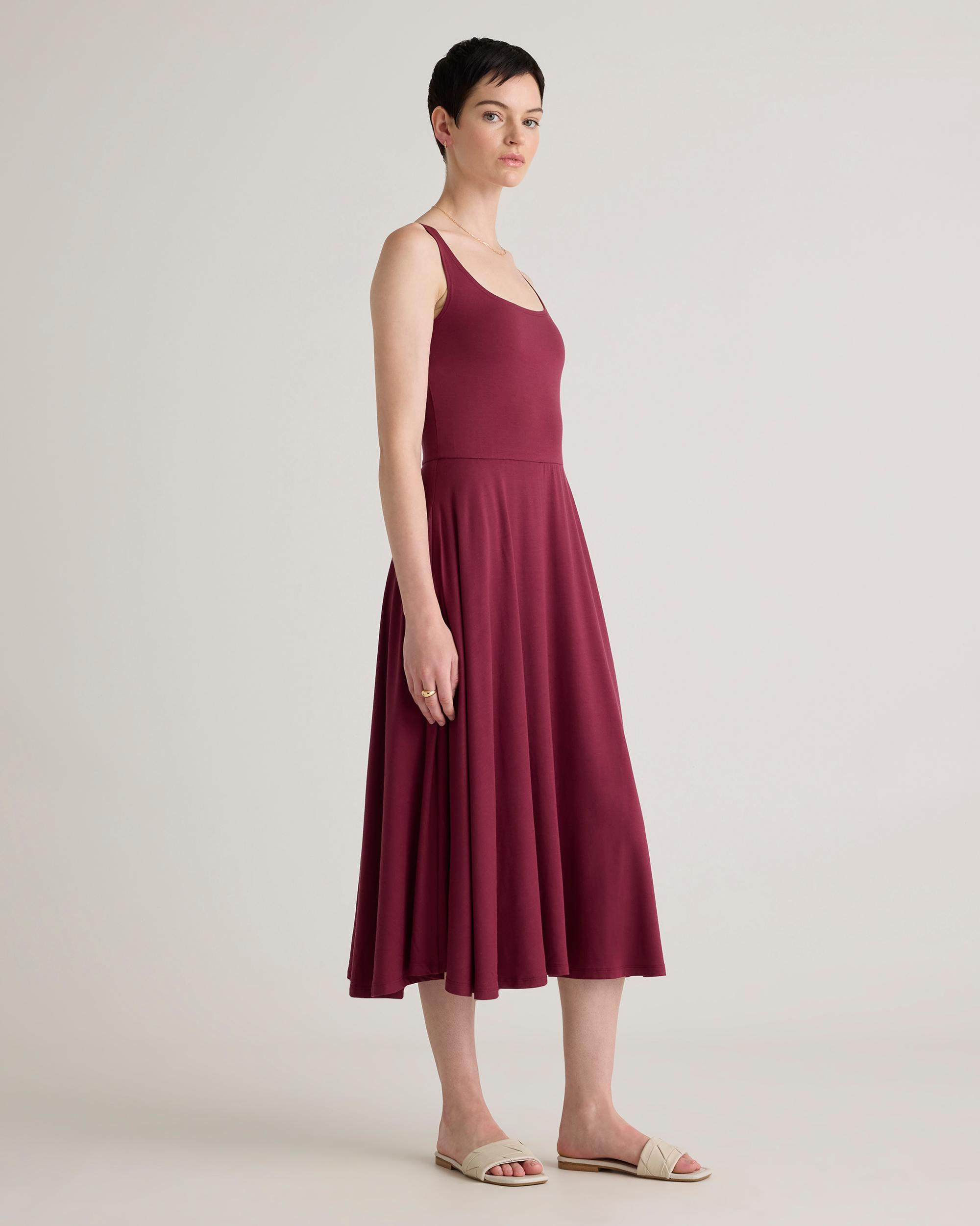 Quince | Women's Tencel Jersey Fit & Flare Dress Size XS Product Image