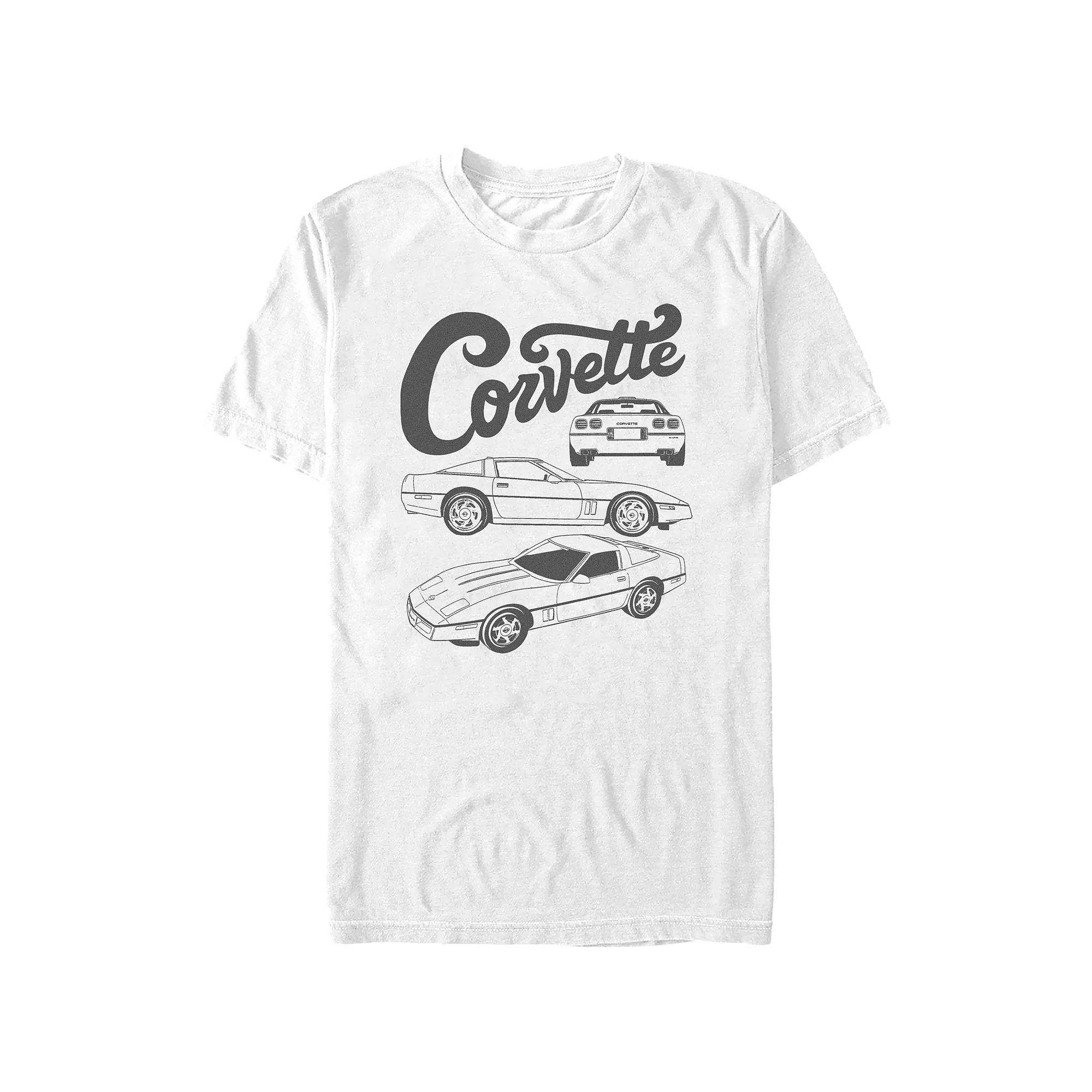 Men's Corvette Poster Graphic Tee, Size: XS, White Product Image