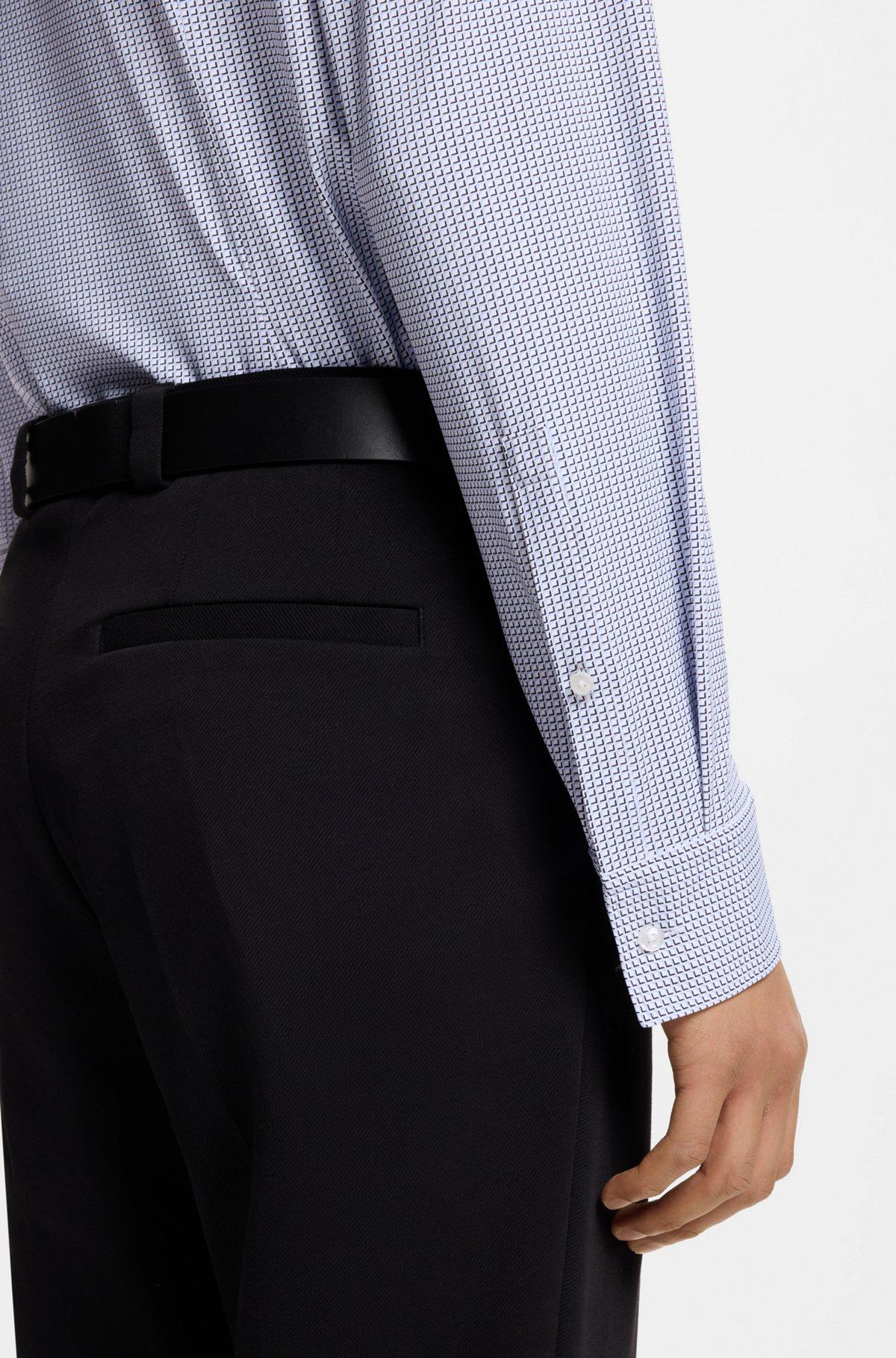 Printed slim-fit shirt in performance-stretch jersey Product Image