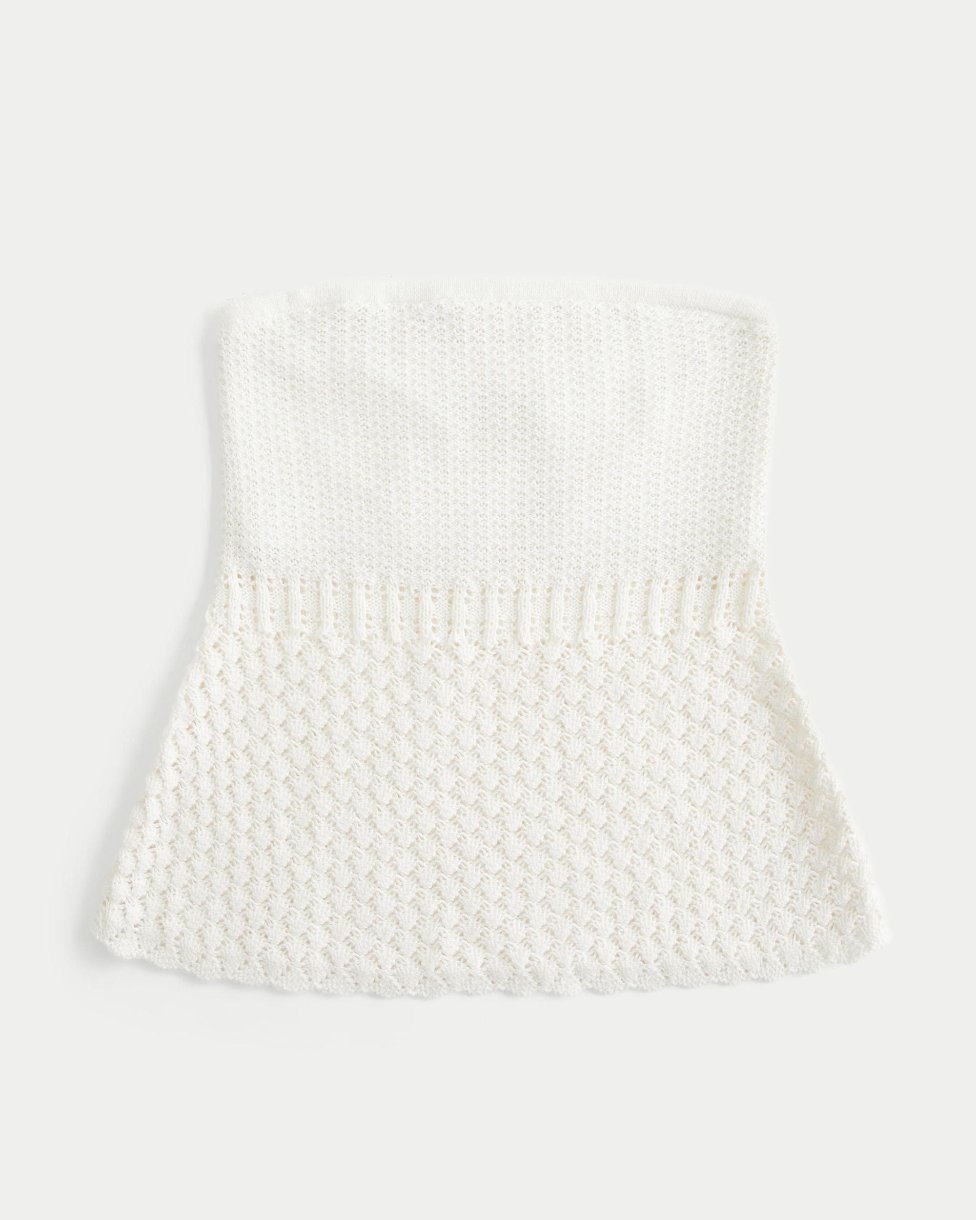 Crochet-Style Sweater Tube Top Product Image