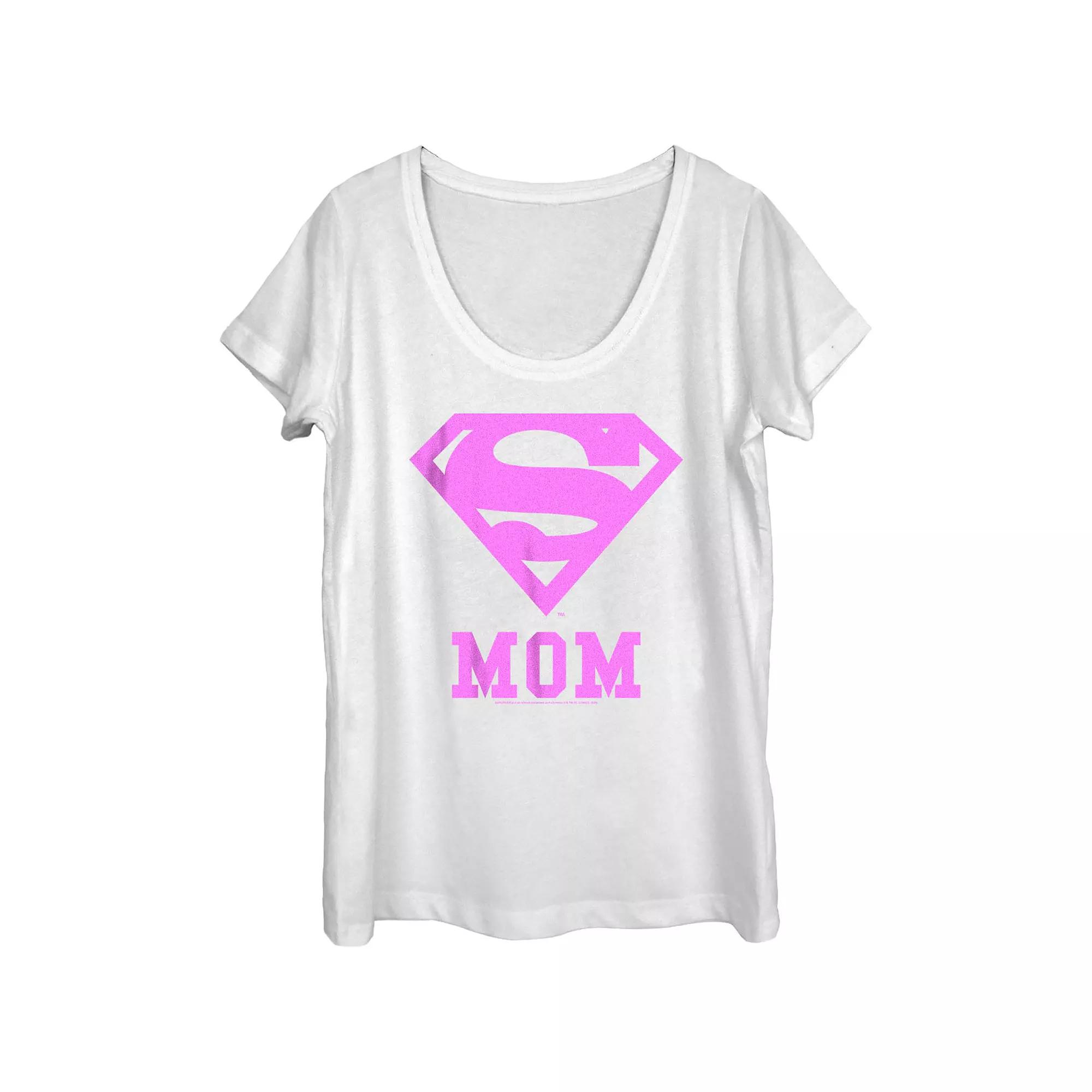 Women's Superman Logo Mom Graphic Tee,  Product Image