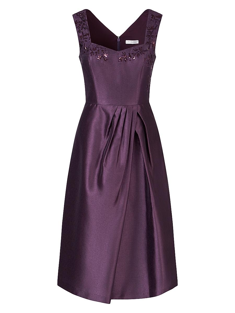 Womens Lilibet Embellished Metallic Organza Cocktail Dress Product Image