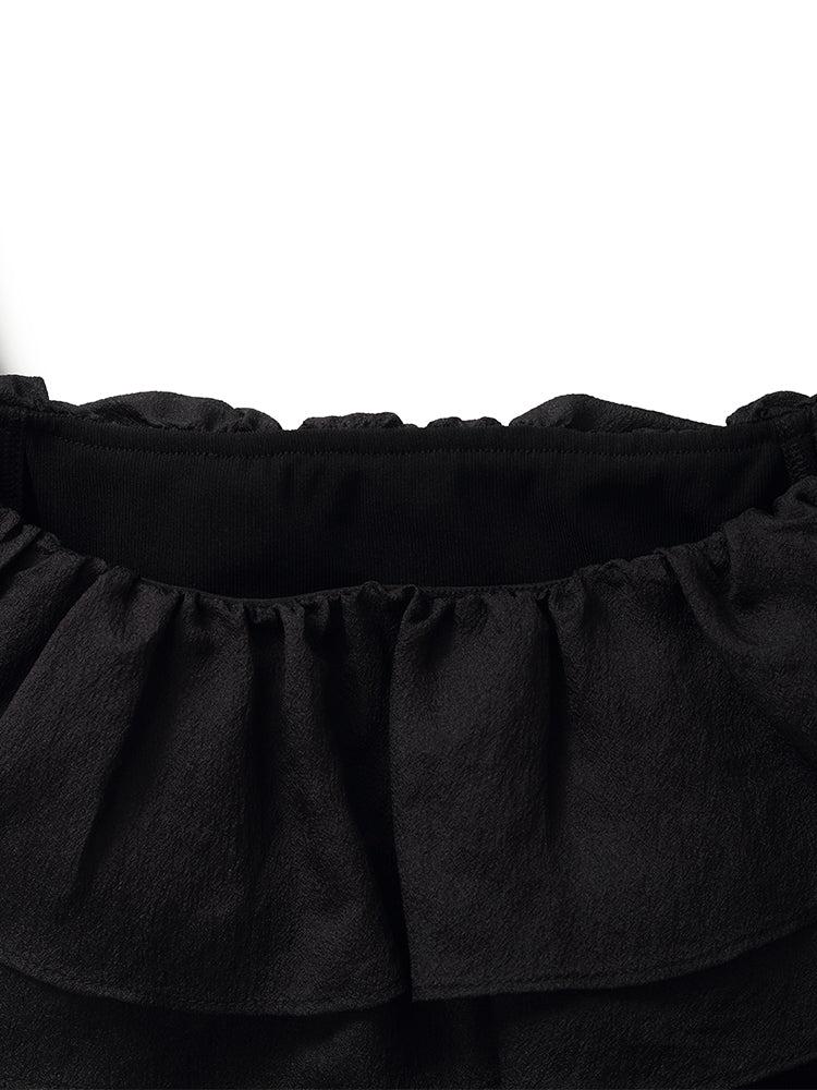 Ruffle Top And Tiered Maxi Skirt Two-Piece Set Product Image