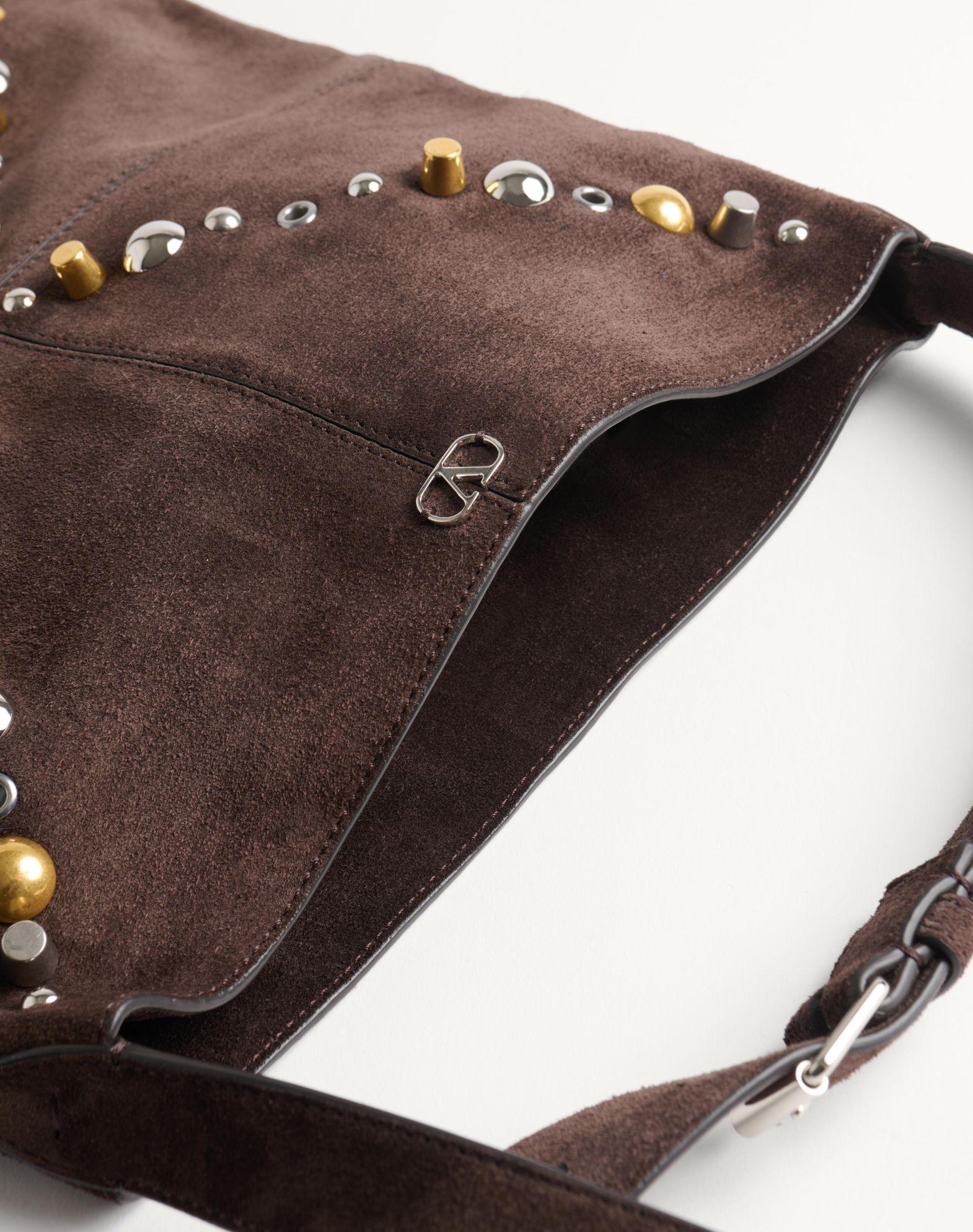 Valentino Garavani Nellcôte Suede Shoulder Bag With Fringes Product Image