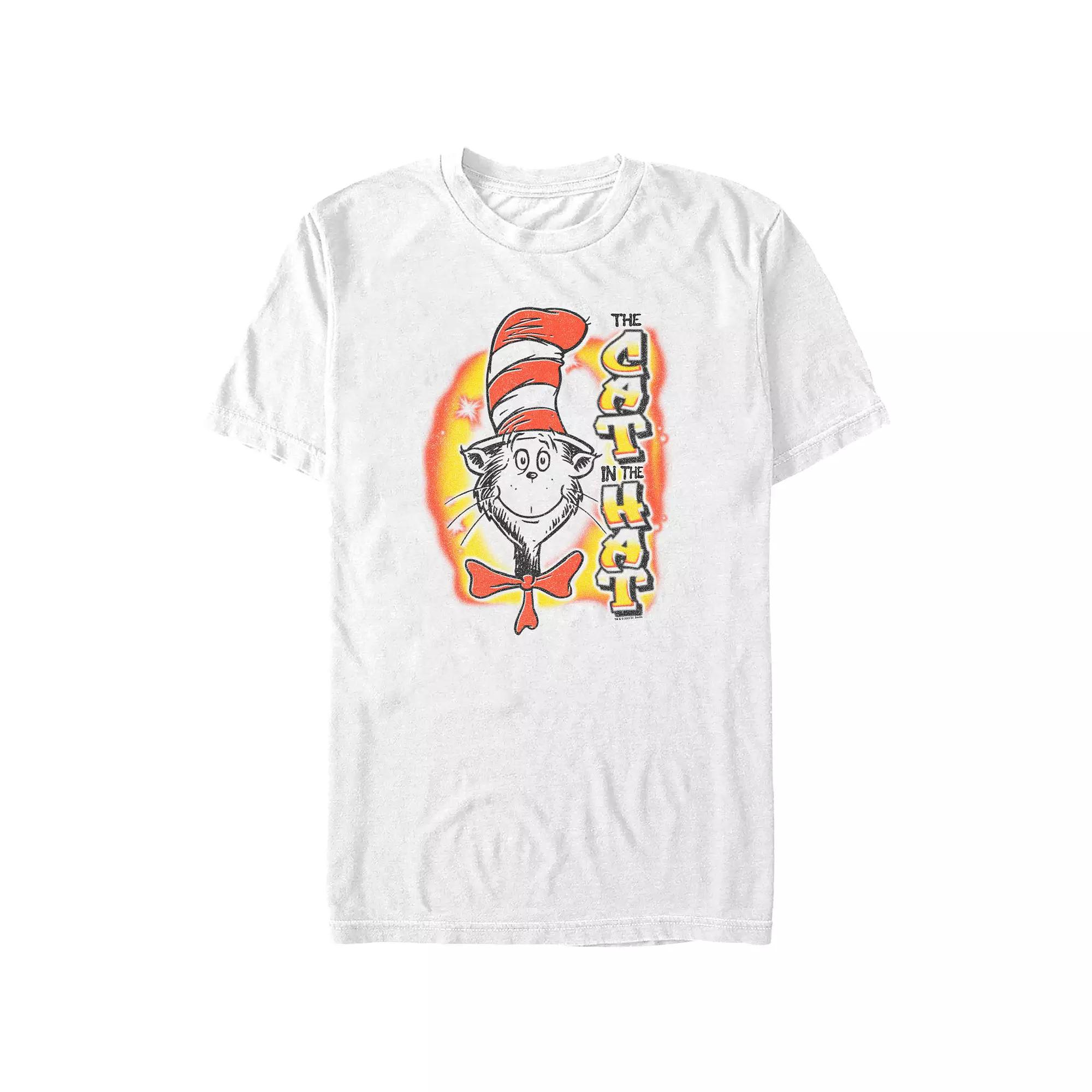 Big & Tall Dr. Seuss The Cat In The Hat Airbrush Graphic Tee, Men's, Size: XXL Tall, White Product Image