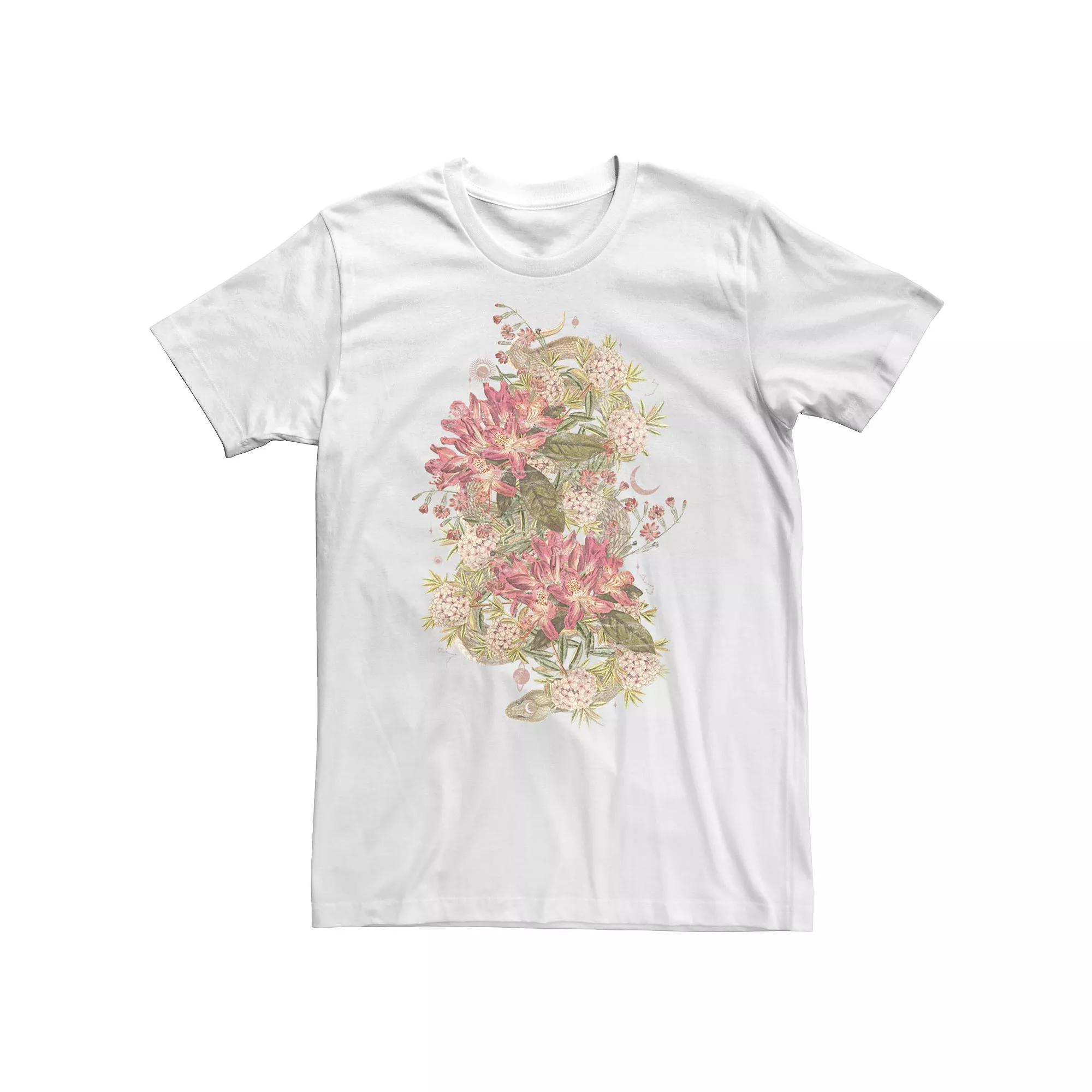 Big & Tall Trendy Celestial Floral Snake Tee, Men's,  Product Image