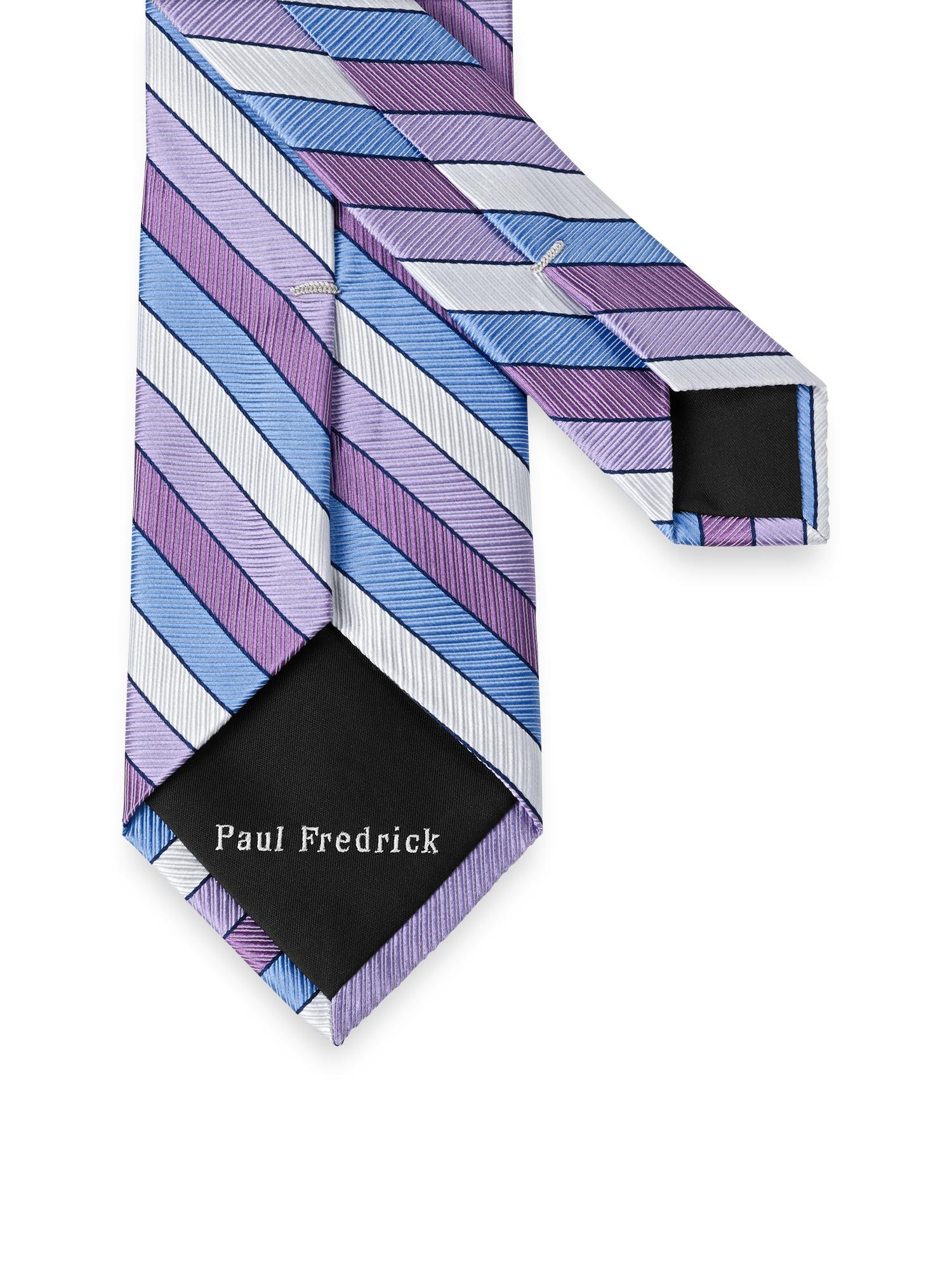 Stripe Woven Silk Tie - Purple Multi Product Image