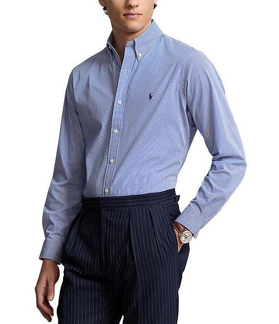 Polo Ralph Lauren Classic-Fit Stretch Stripe Poplin Long Sleeve Woven Shirt Product Image
