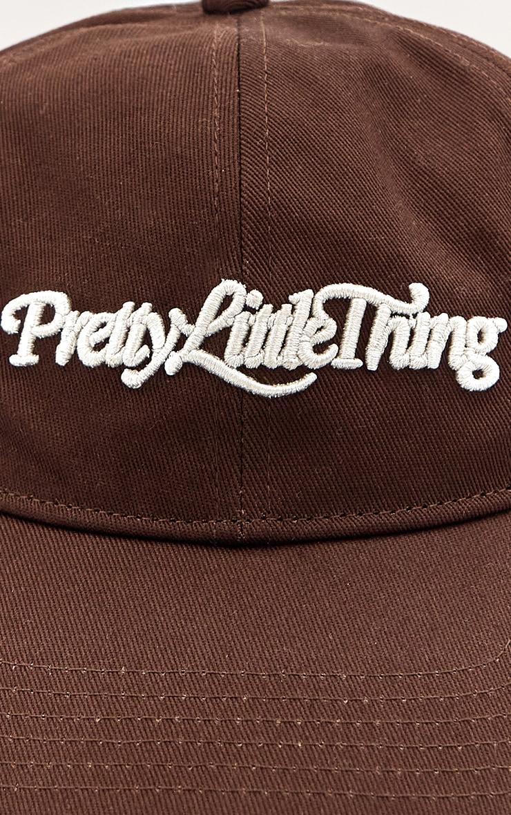 Pretty Little Thing Cream Embroidered Chocolate Cap Product Image