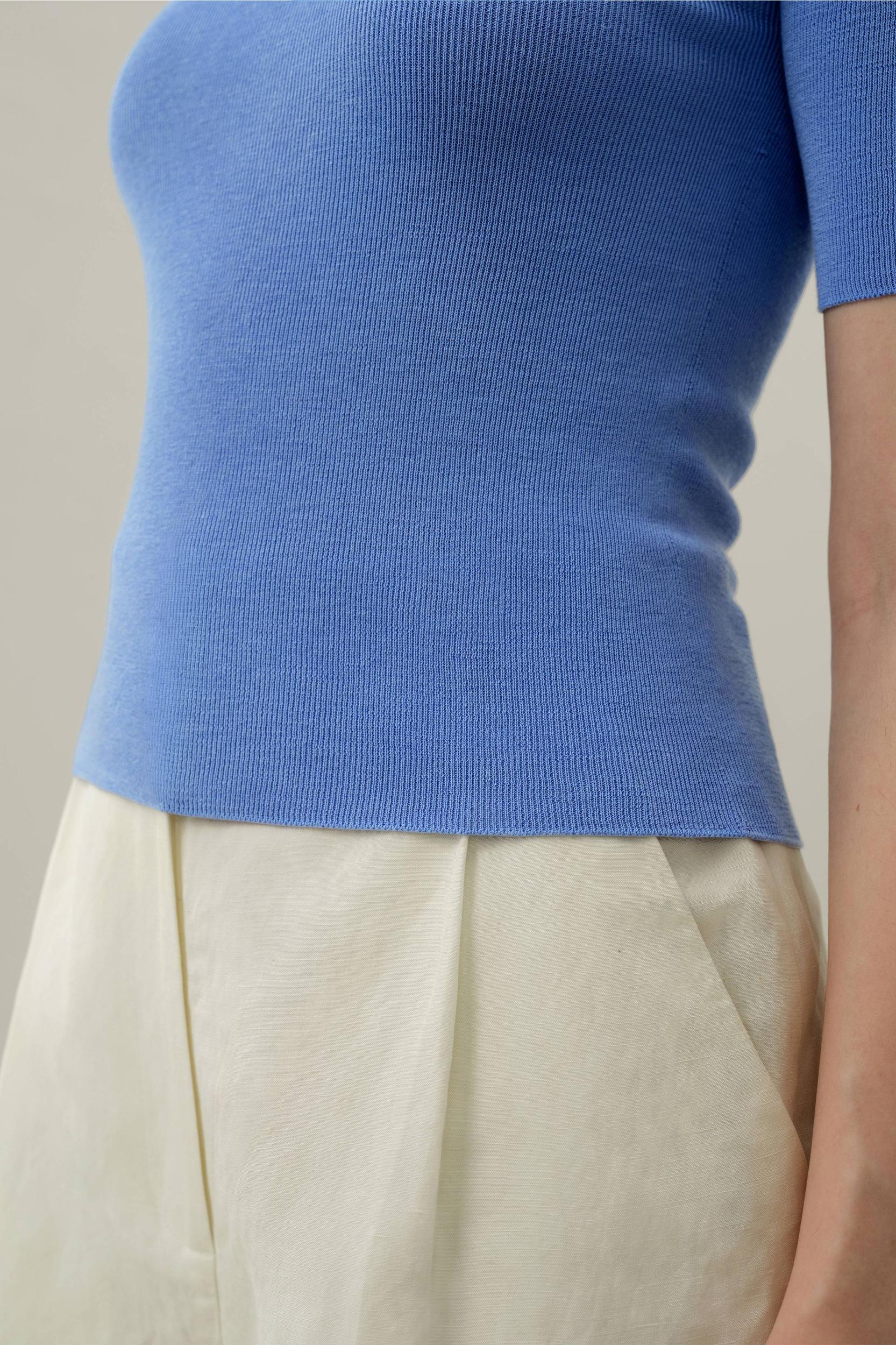 Seamless Silk-Cotton Slim-Fit Knit Top Product Image
