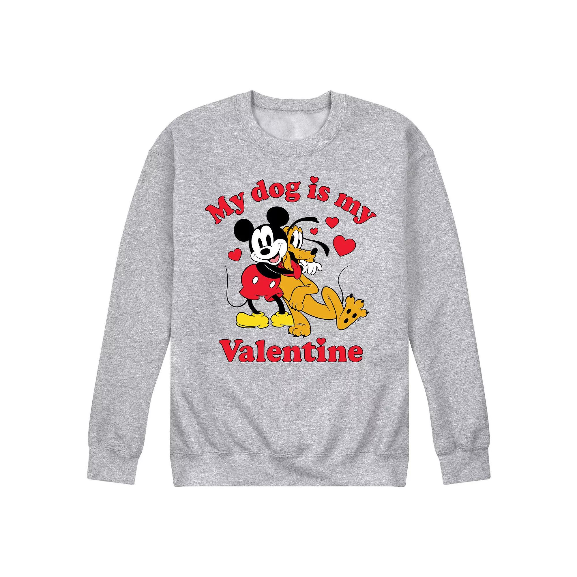 Disney's Men's Dog Is My Valentine Fleece Sweatshirt,  Product Image