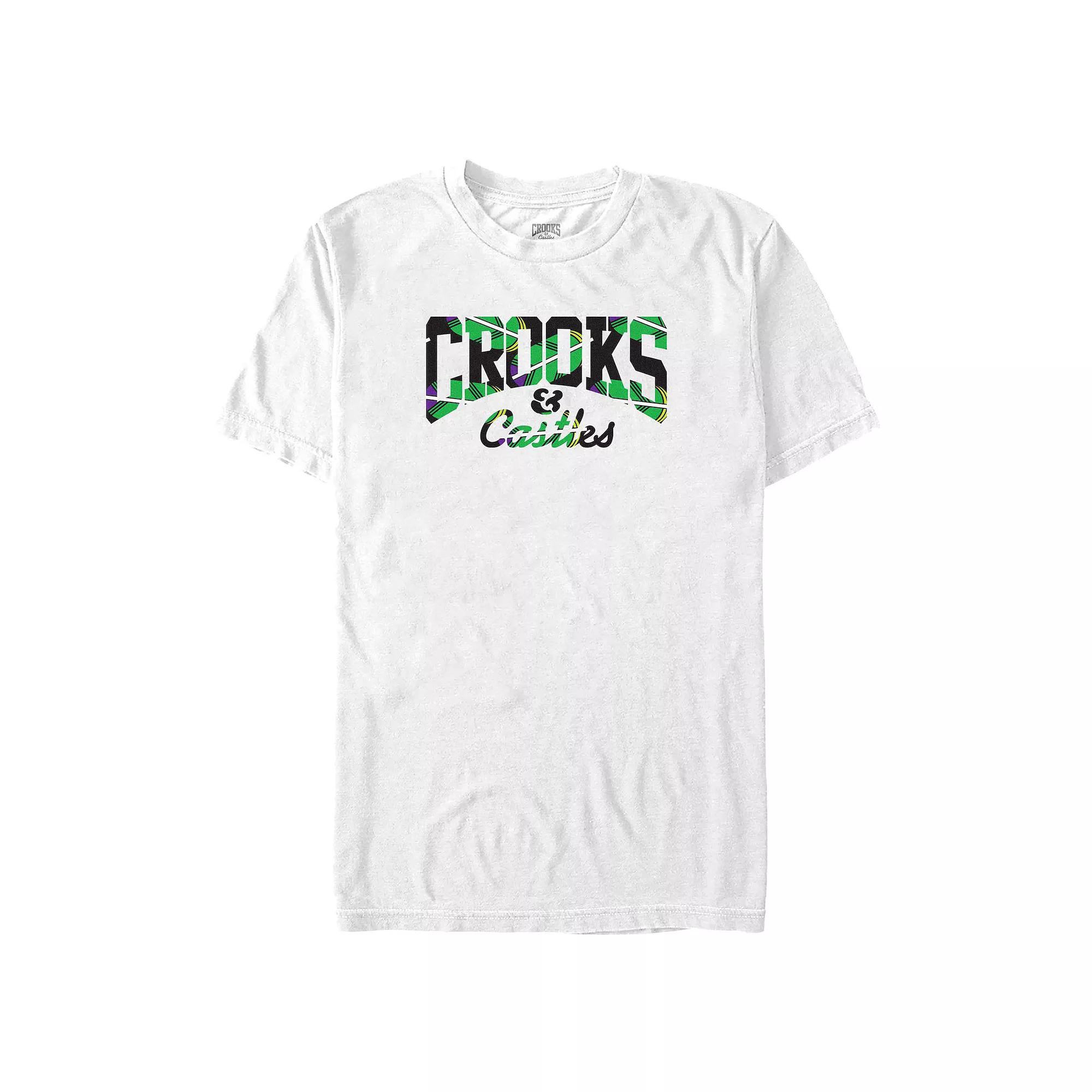 Men's Crooks & Castles Black Tropical Print  Graphic T-Shirt Product Image