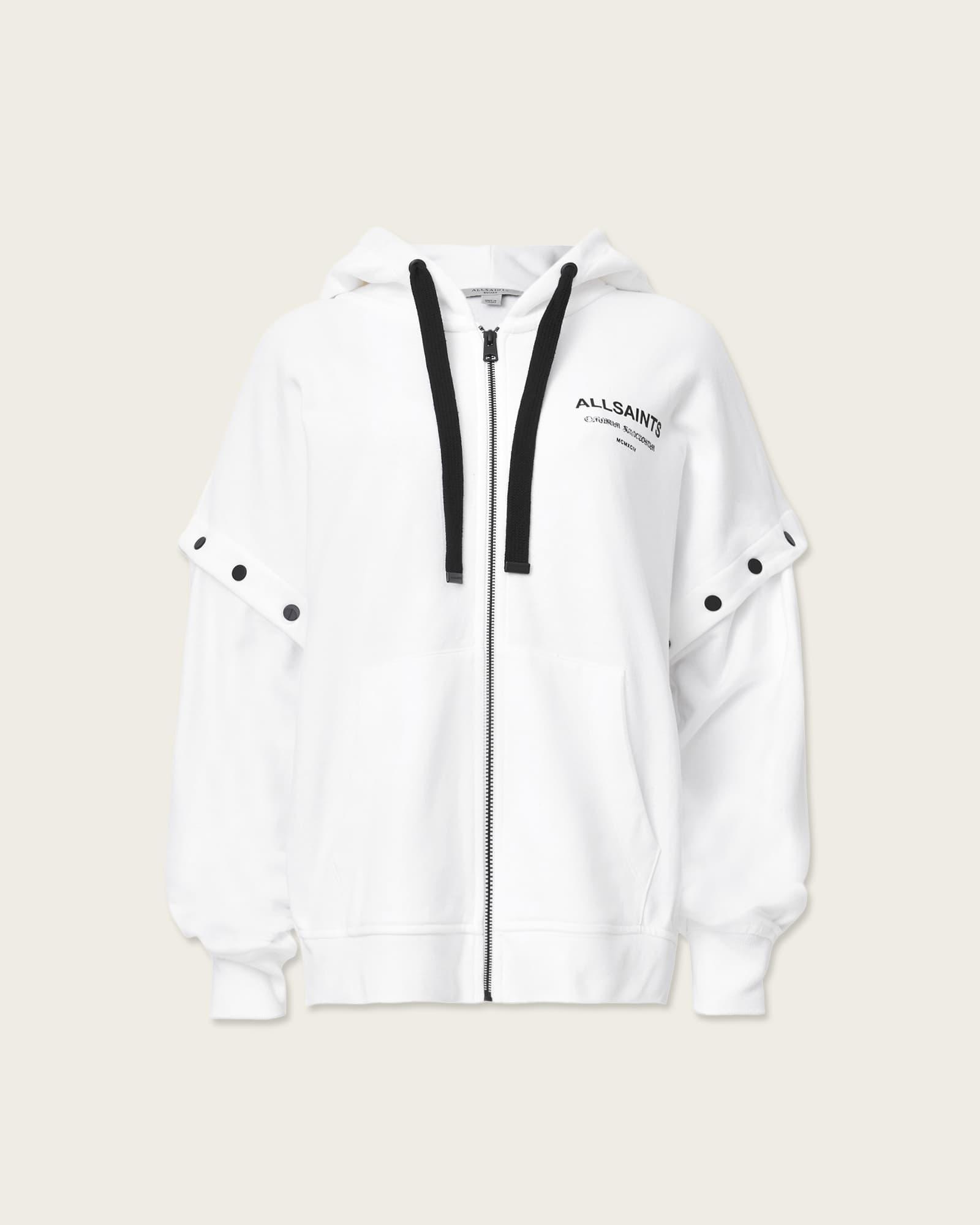 Omnium Amphia Hoodie Optic White | ALLSAINTS US Product Image