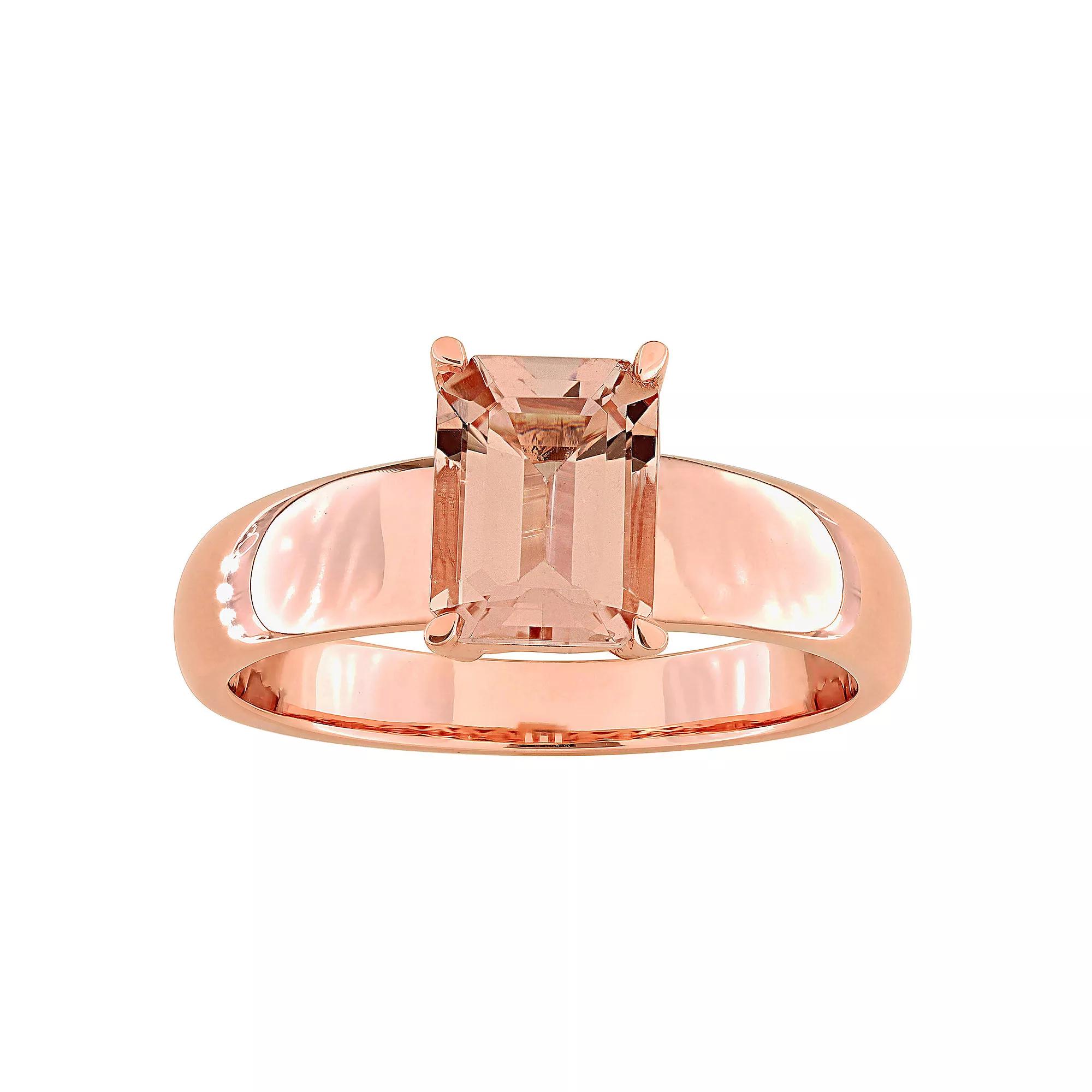 Stella Grace 14k Rose Gold Morganite Solitaire Ring, Women's, Size: 5 Product Image