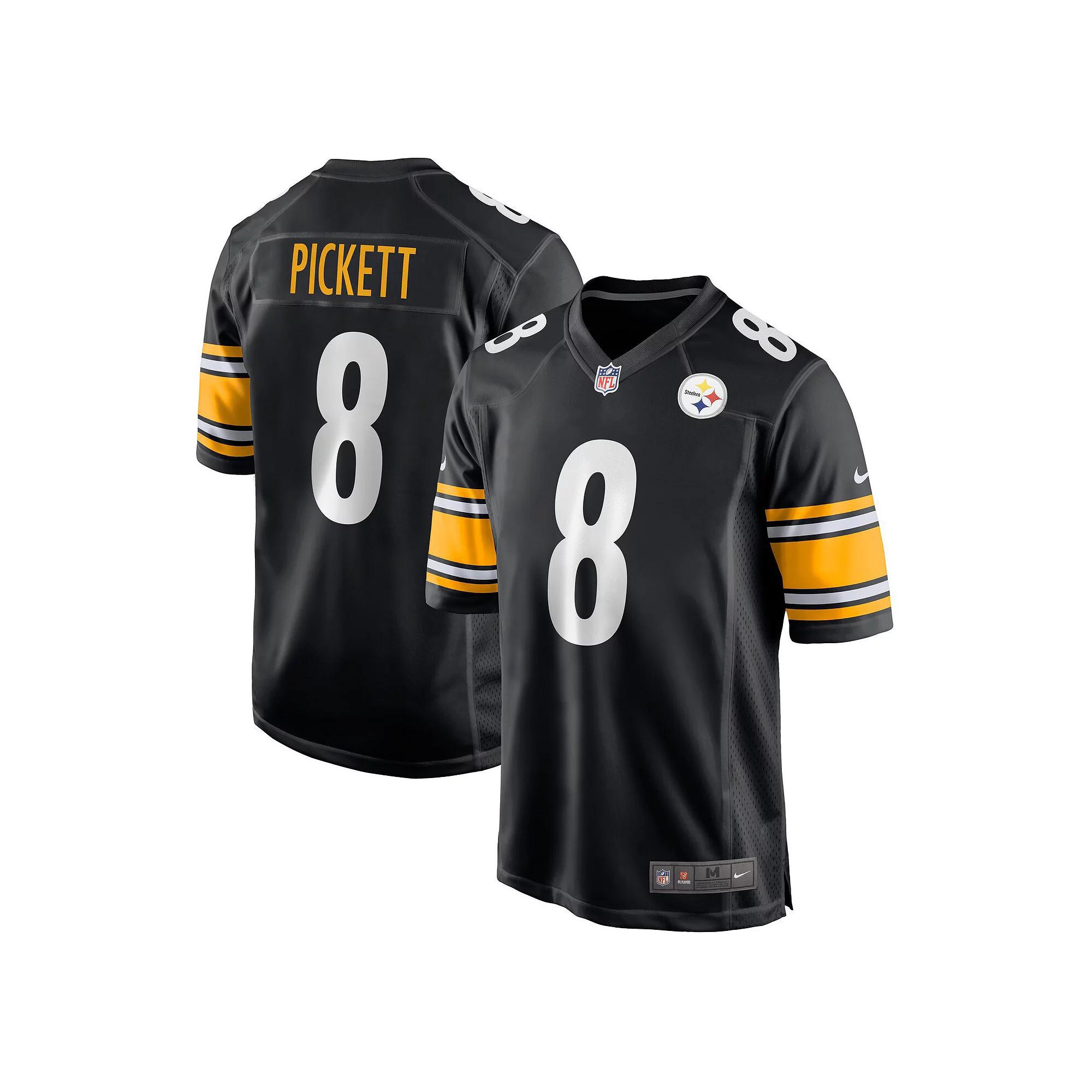 Men's Nike Kenny Pickett Black Pittsburgh Steelers 2022 NFL Draft First Round Pick Game Jersey, Size: Small Product Image