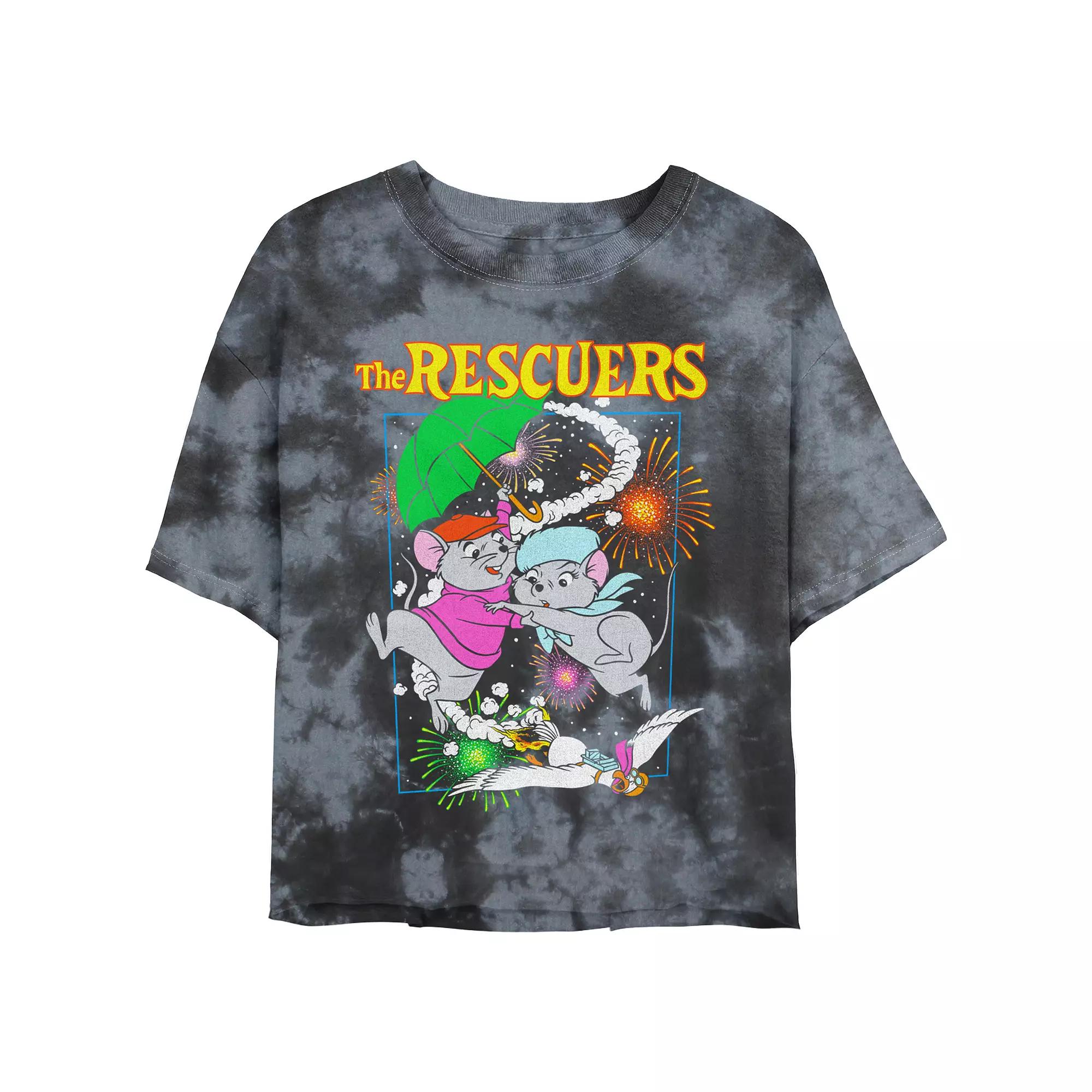 Disney's The Emperor New Groove Kuzco's Palace Juniors' Cropped Graphic Tee Top Bombard Wash Juniors' Graphic Tee, Women's, Size: XL, Black Grey Product Image