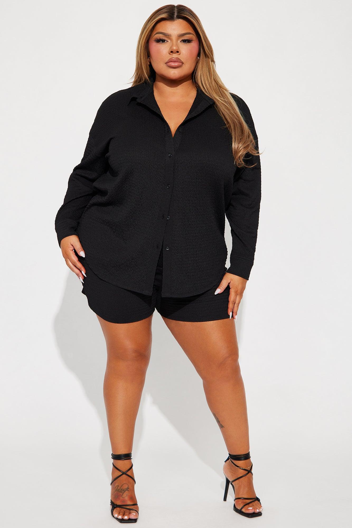 Bethany Textured Short Set - Black Product Image