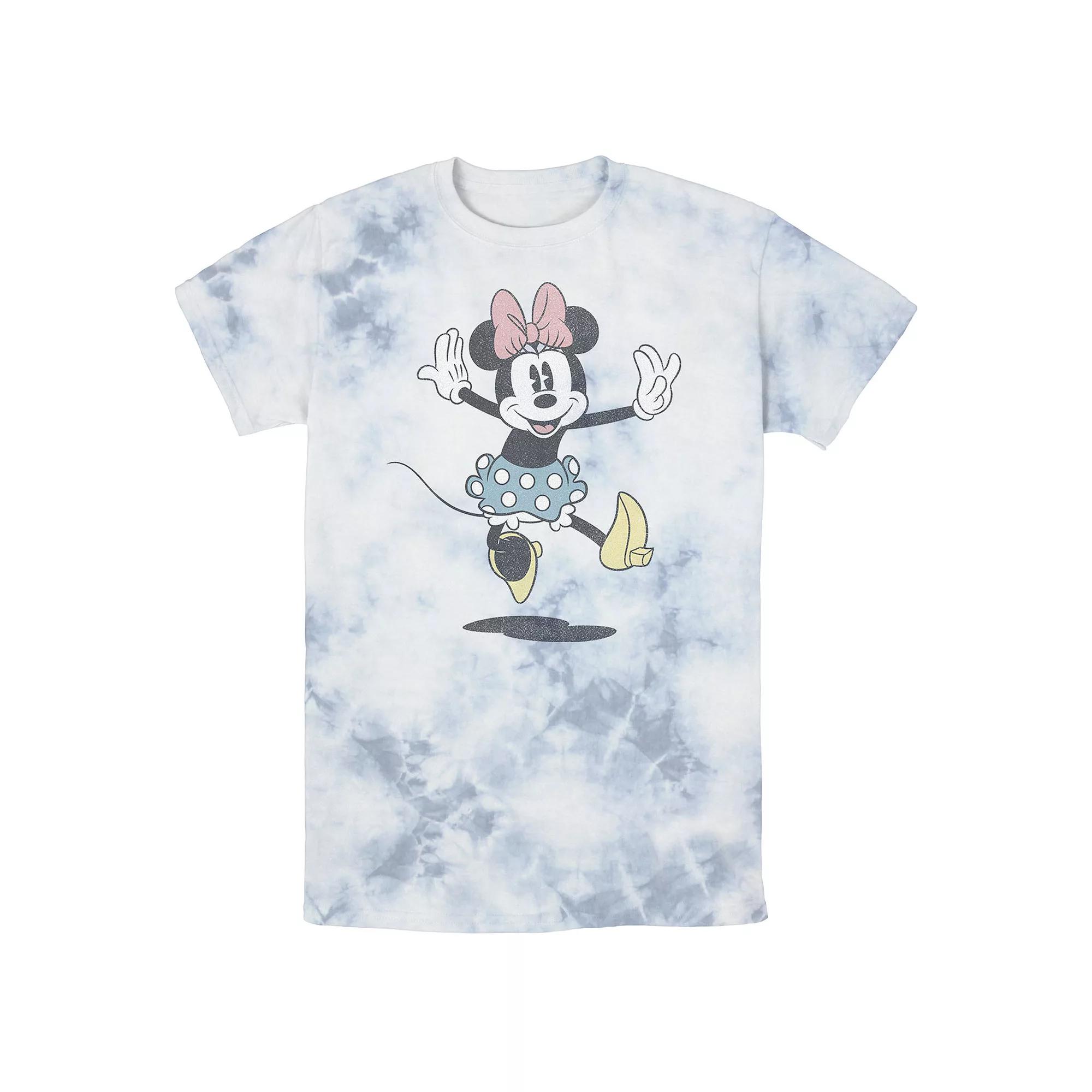 Men's Disney Mickey Jumping Minnie Wash Tee, Size: Medium, White Blue Product Image