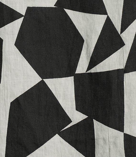 Bryn Walker Etta Woven Prisma Print Cowl Neck 3/4 Sleeve Coordinating Shirt Product Image